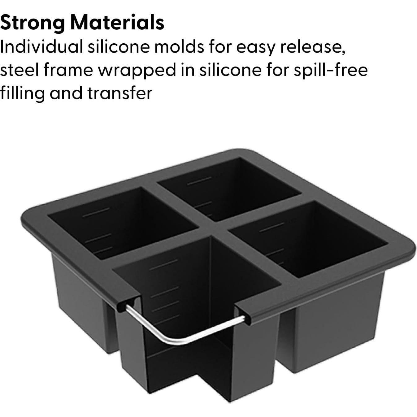 Bandeja de Congelador de Silicona W&P Cup Cubes 4 Tazas Azul