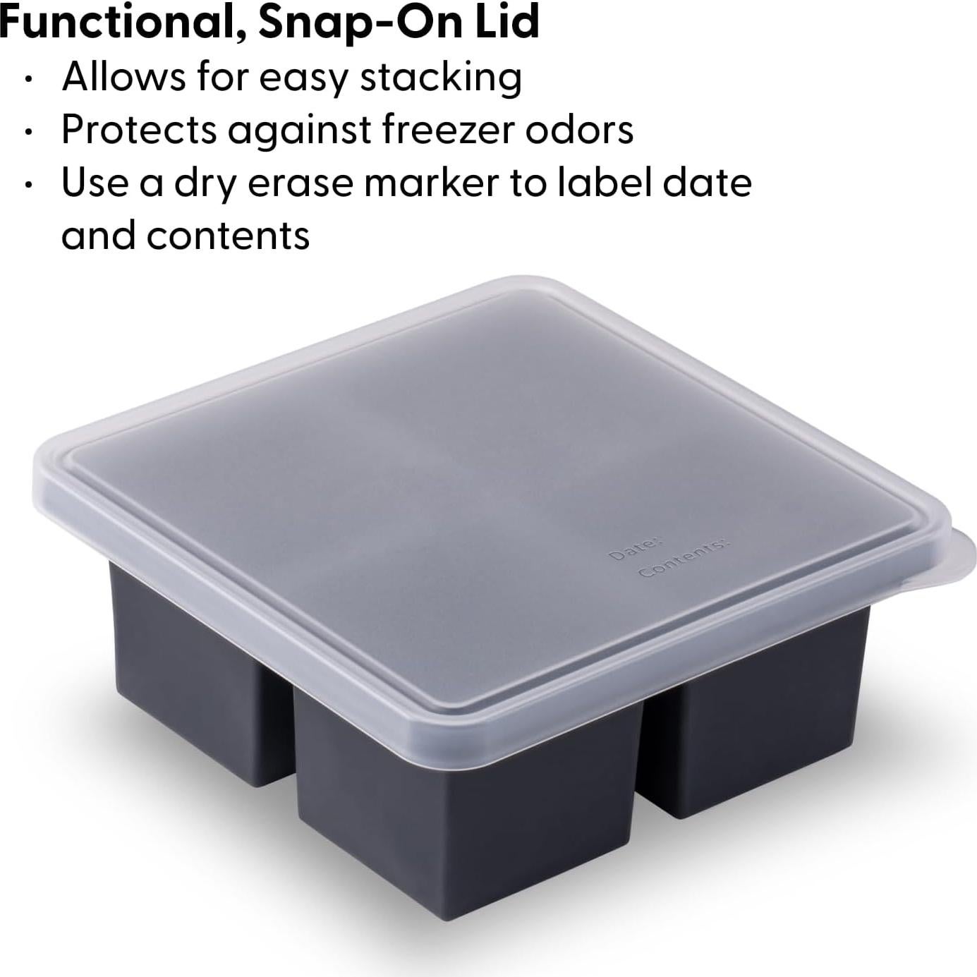 Bandeja de Congelador de Silicona W&P Cup Cubes 4 Tazas Azul