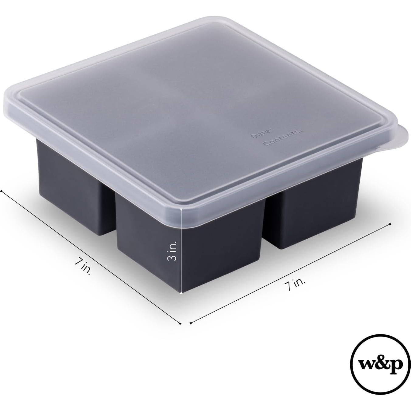 Bandeja de Congelador de Silicona W&P Cup Cubes 4 Tazas Azul