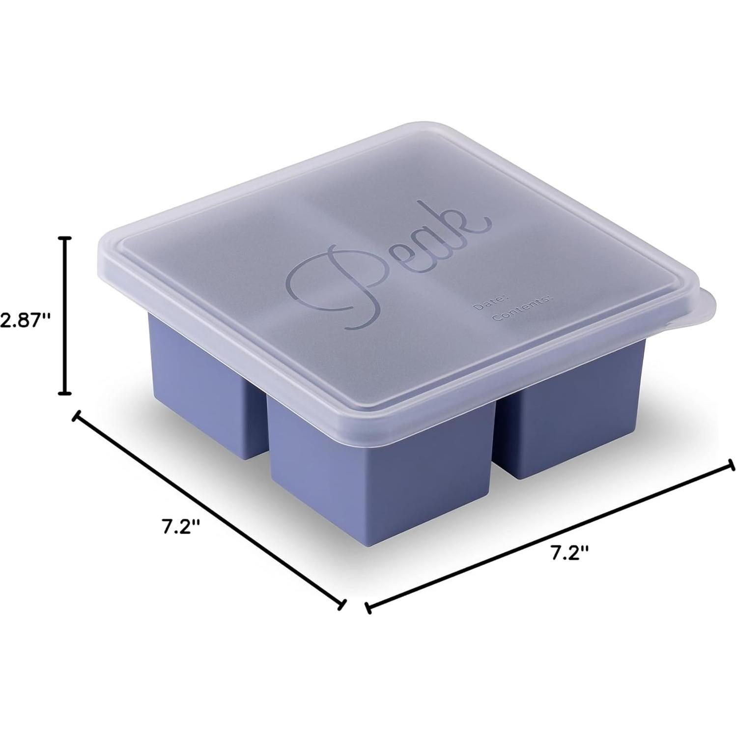 Bandeja de Congelador de Silicona W&P Cup Cubes 4 Tazas Azul