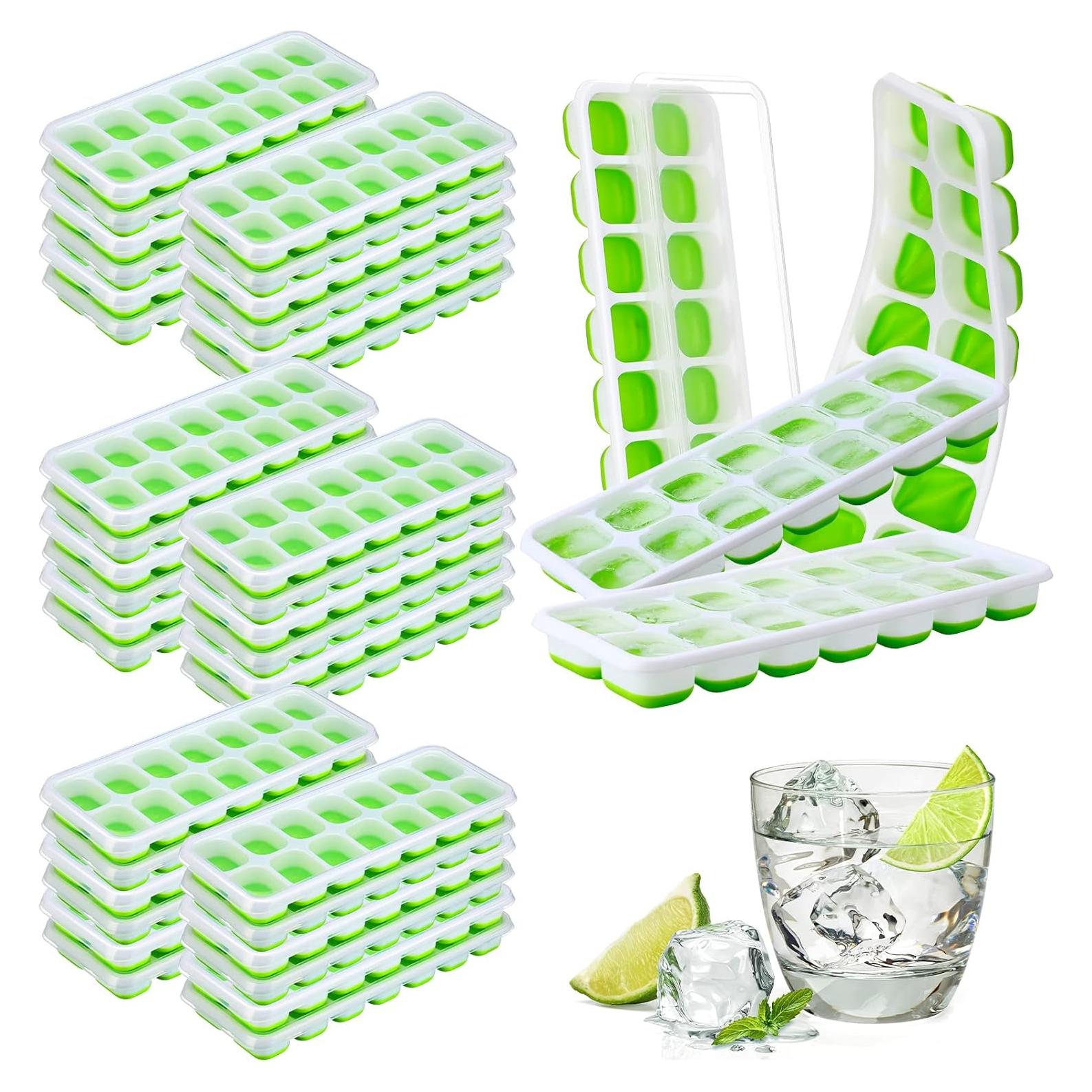 Paquete de 36 bandejas de hielo Rtteri de silicona verde