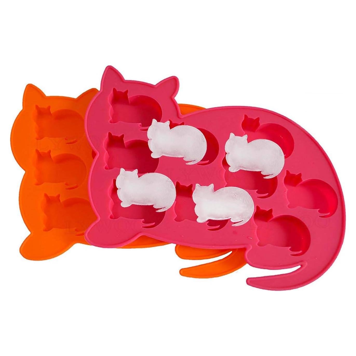 Bandeja de Hielo de Silicona LYWOO en Forma de Gato - 2 Piezas