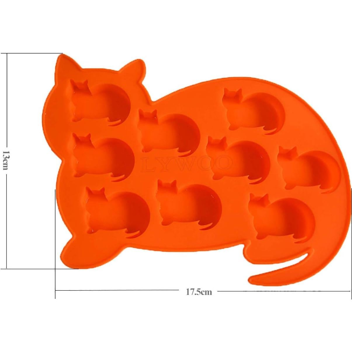 Bandeja de Hielo de Silicona LYWOO en Forma de Gato - 2 Piezas