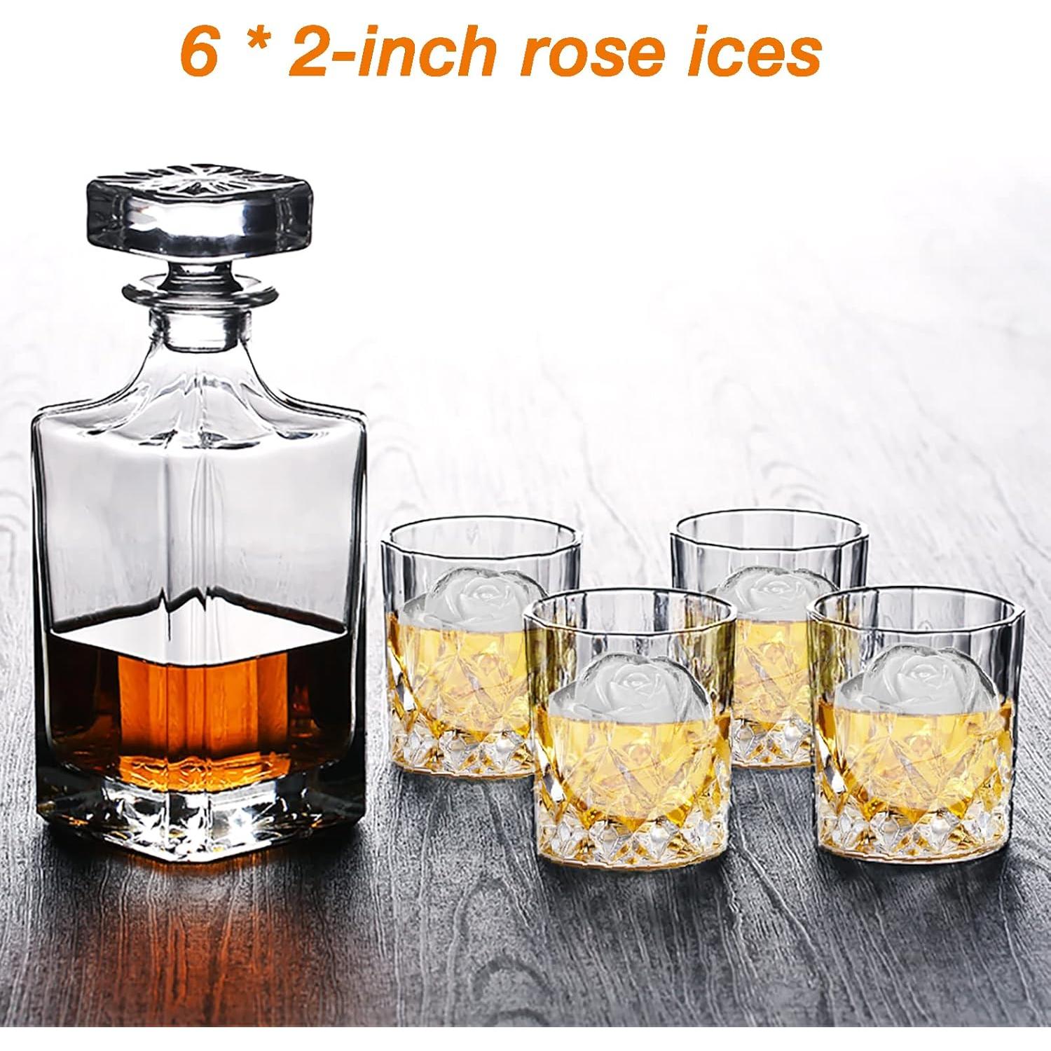 Bandeja de Hielo en Forma de Rosa CAMKYDE 6 Cavidades 2 Pulgadas