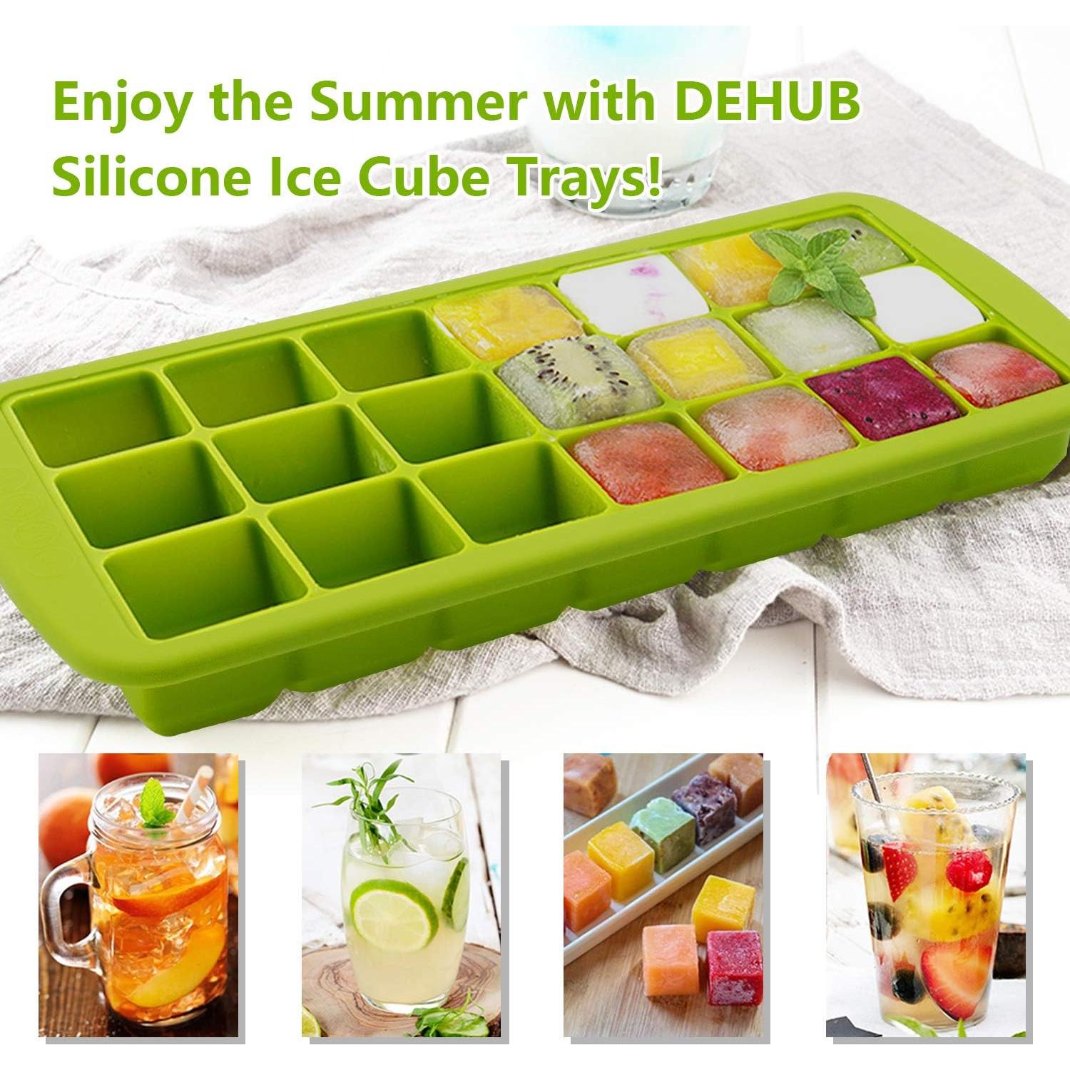 Bandejas de Hielo CREATESTAR 2 Pack Silicona Flexible 21 Cubos