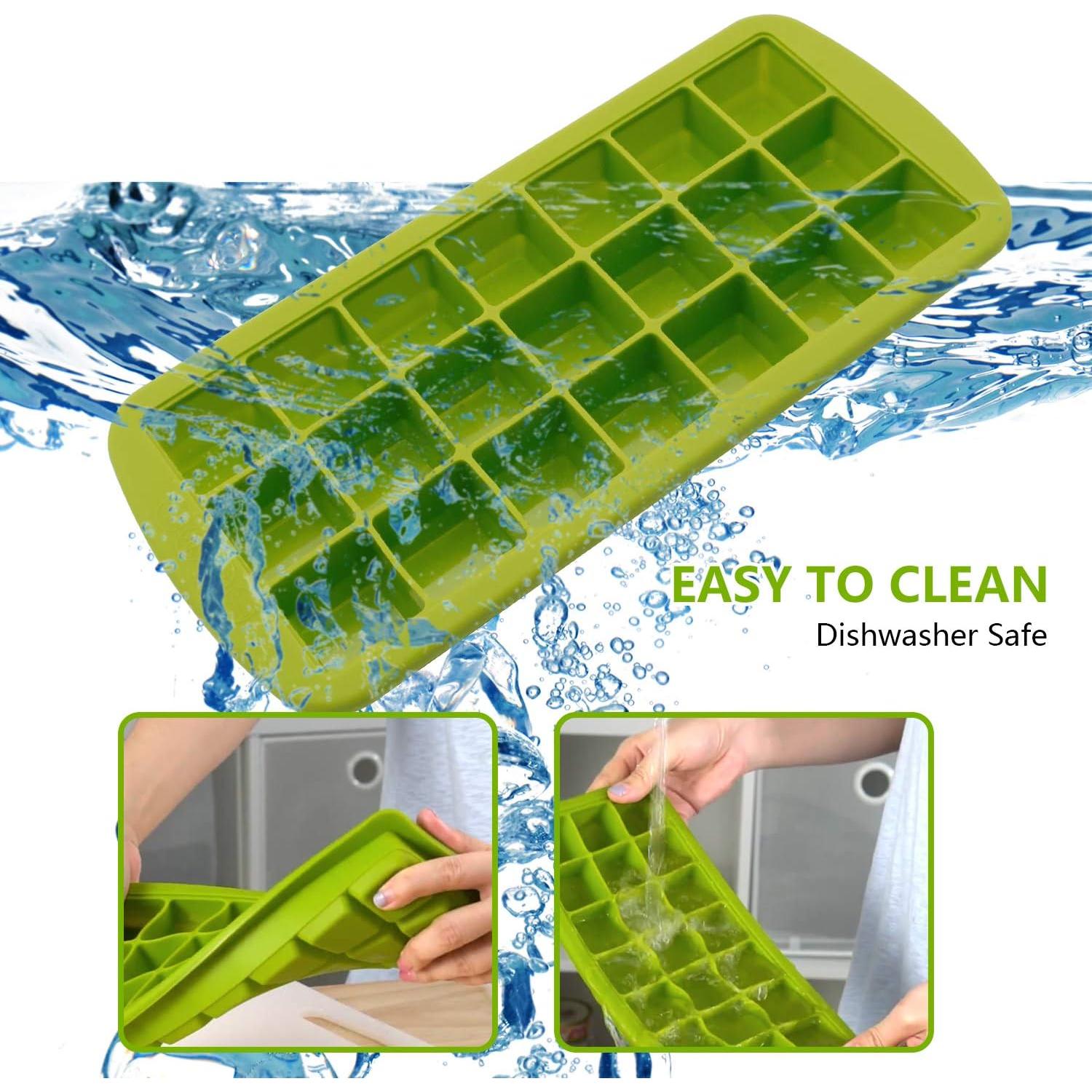 Bandejas de Hielo CREATESTAR 2 Pack Silicona Flexible 21 Cubos