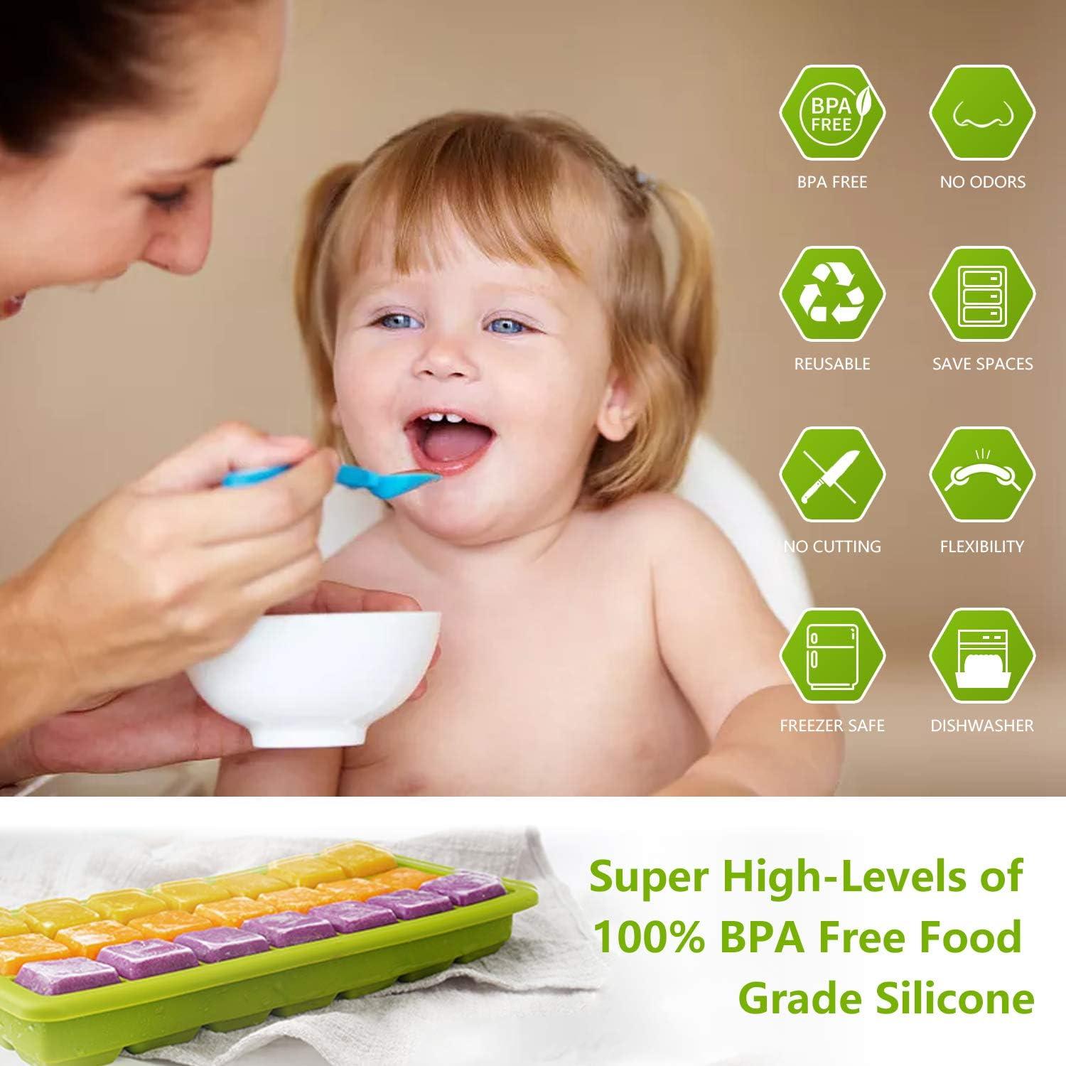 Bandejas de Hielo CREATESTAR 2 Pack Silicona Flexible 21 Cubos