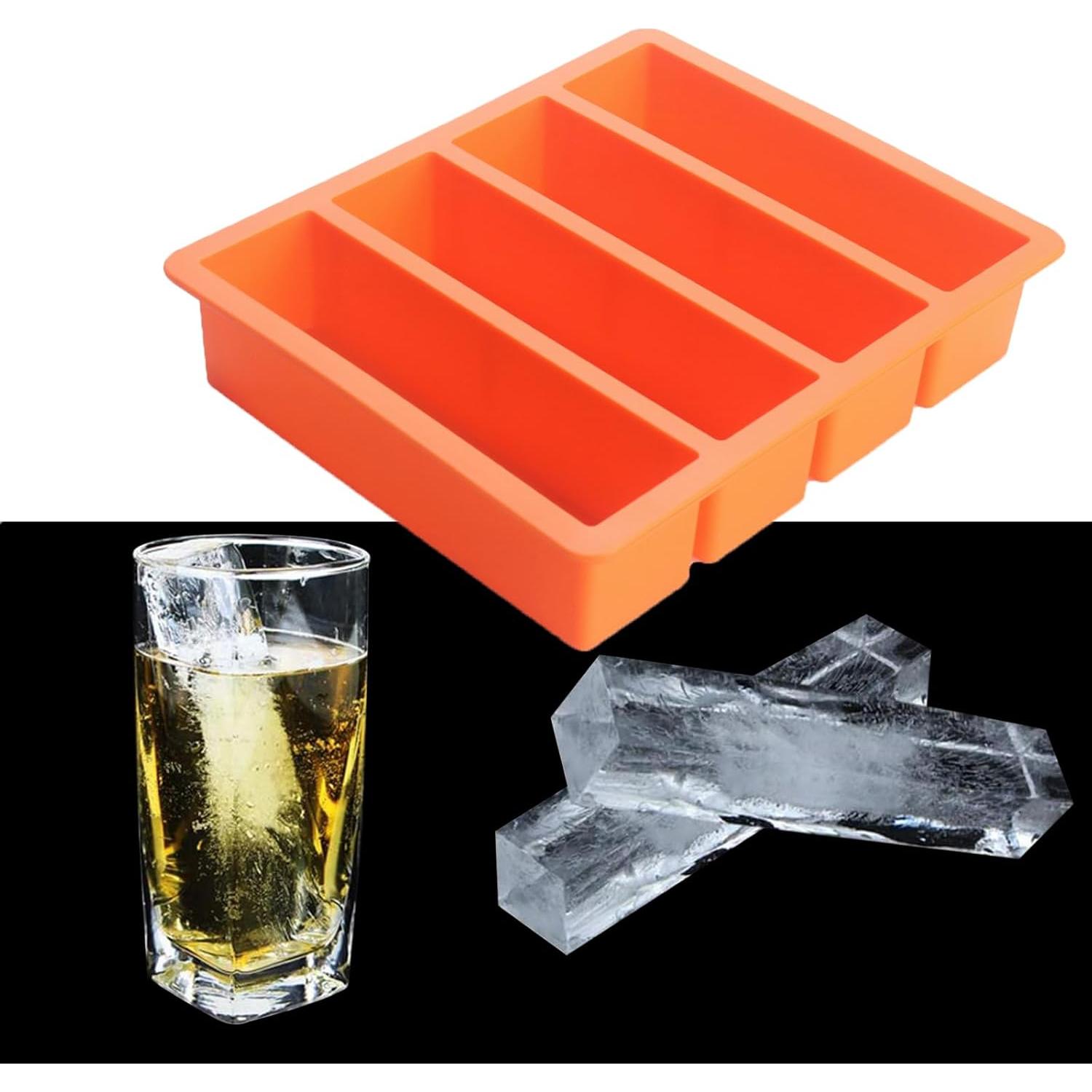 Moldes de Hielo de Silicona BECOKIT 2 Piezas Naranja