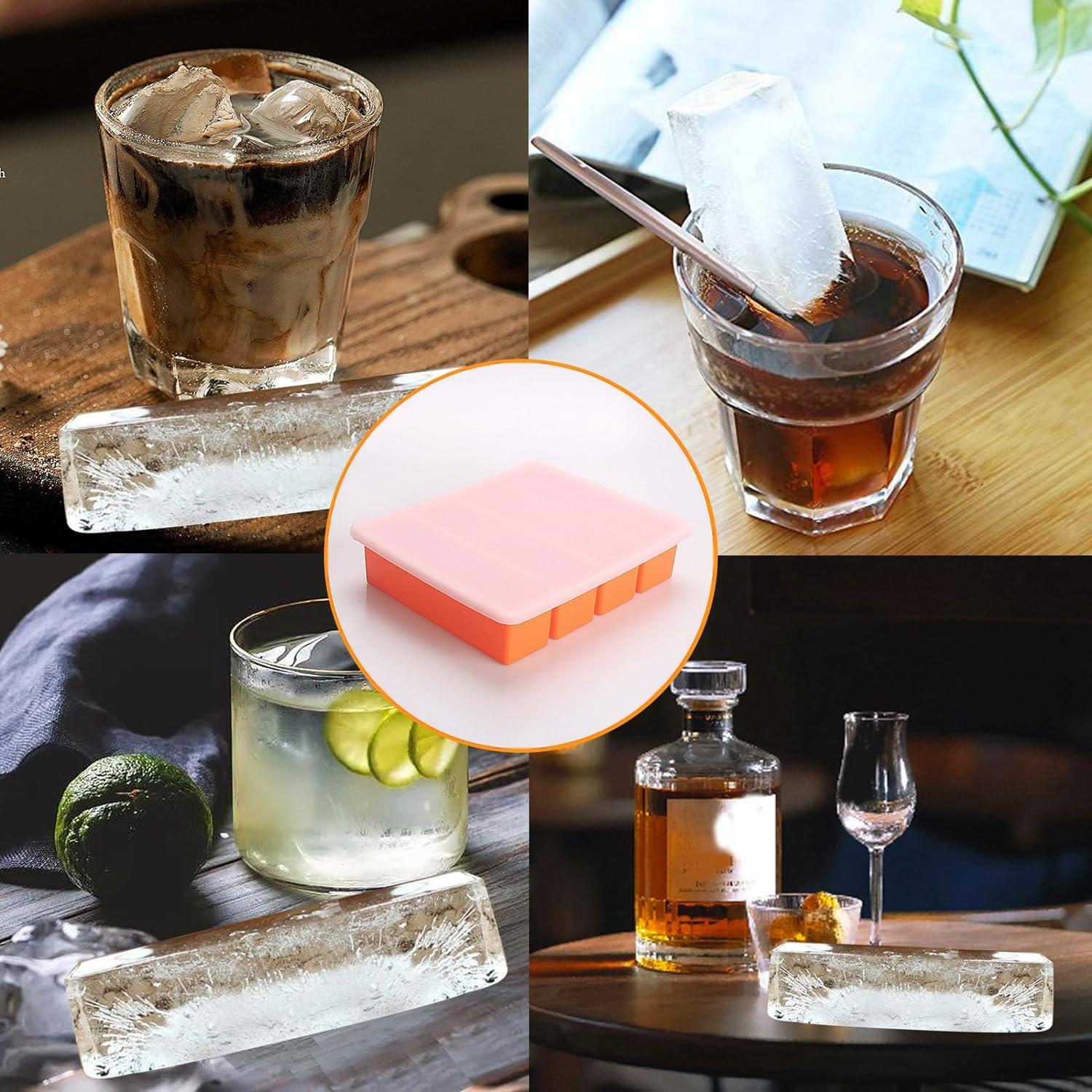 Moldes de Hielo de Silicona BECOKIT 2 Piezas Naranja