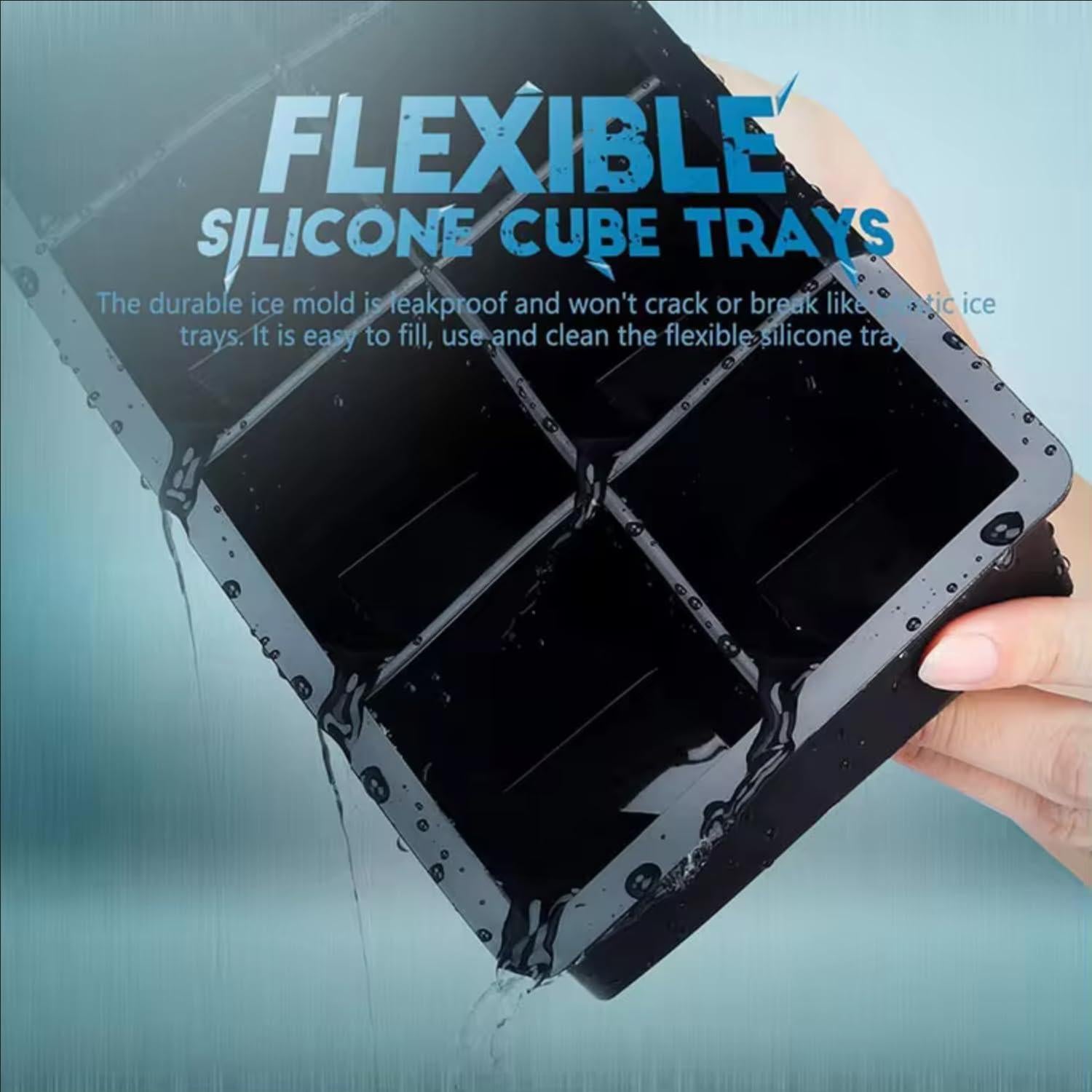 Bandeja de Hielo de Silicona DUTHINGS - 2 Moldes Grandes 16 Cubos