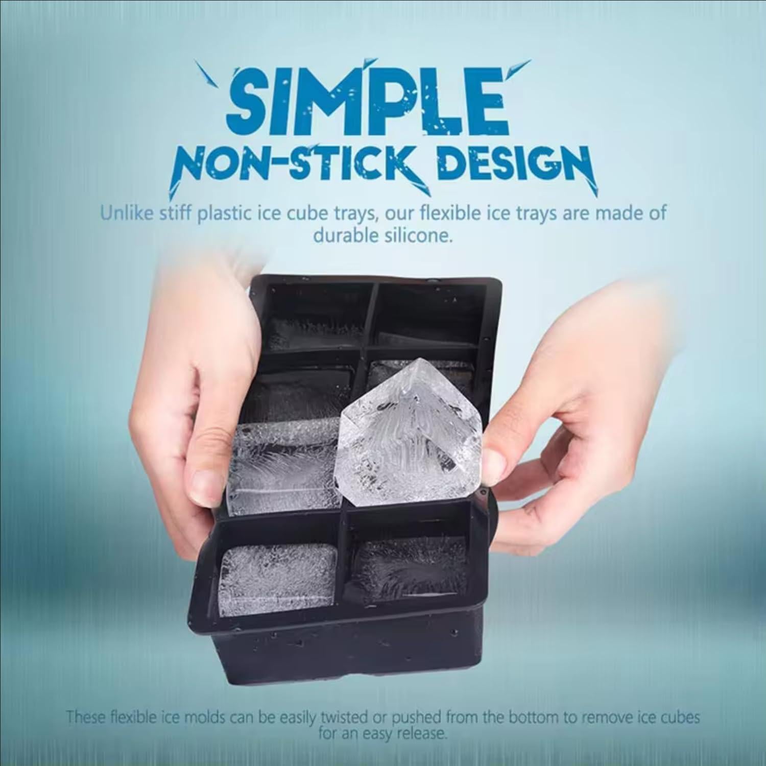 Bandeja de Hielo de Silicona DUTHINGS - 2 Moldes Grandes 16 Cubos