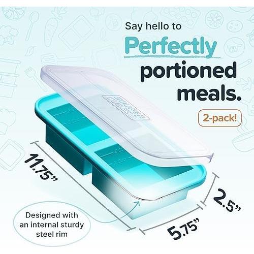 Bandeja de Silicona para Congelar Souper Cubes 2 Tazas Aqua