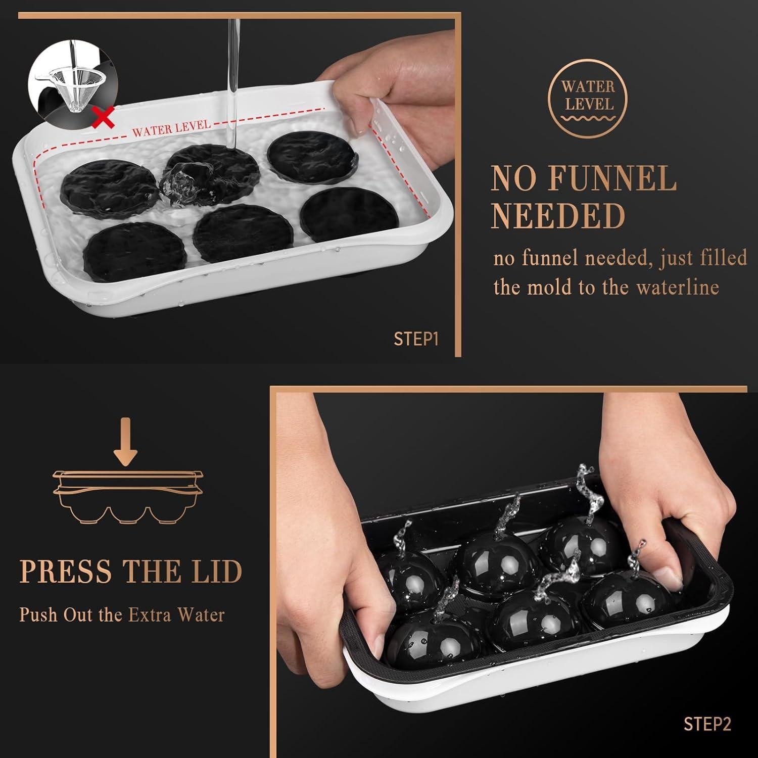 Bandeja de Hielo Redonda ICEXXP 2.2'' con Tapa - Silicona