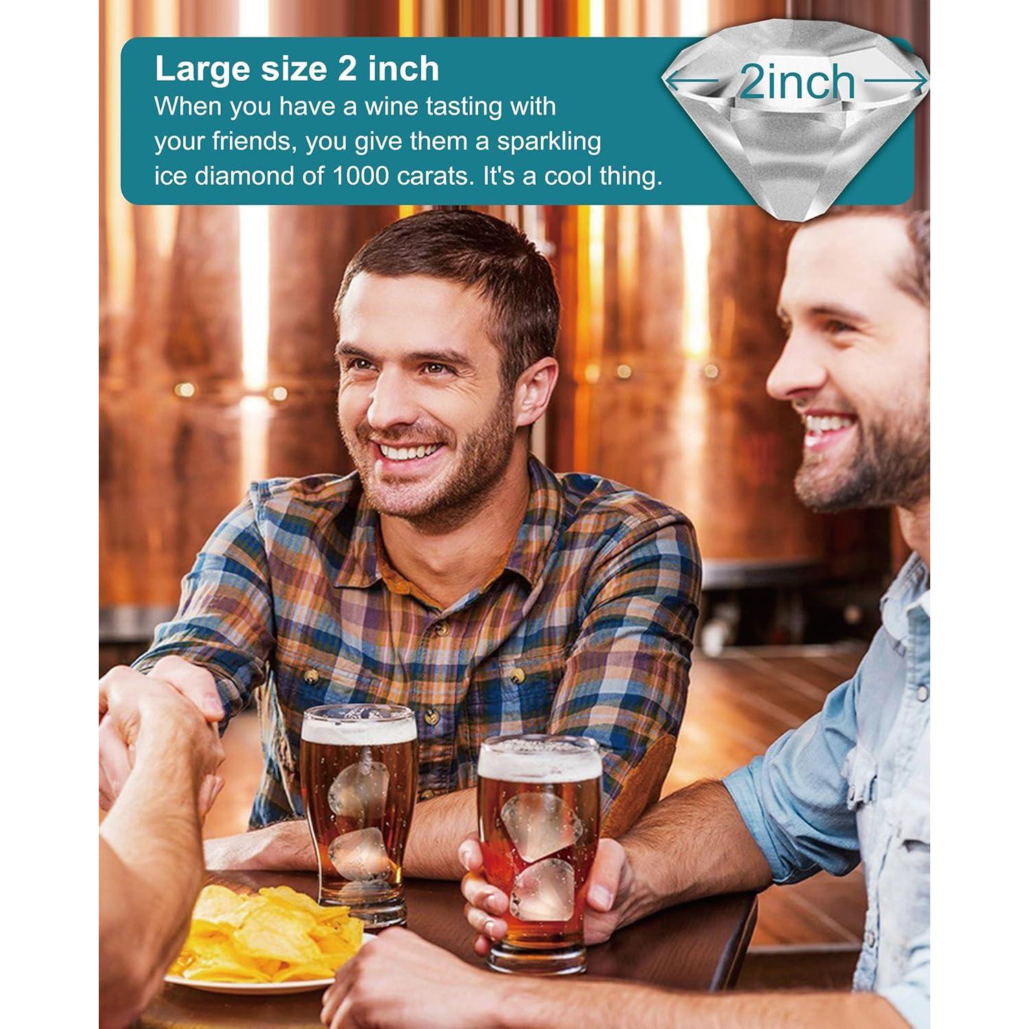 Moldes de Hielo Foosi en Forma de Diamante - 2 Piezas 8 cm