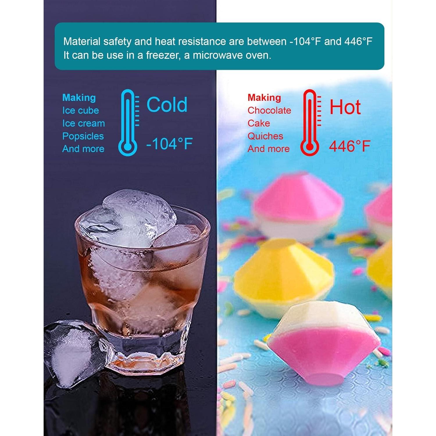 Moldes de Hielo Foosi en Forma de Diamante - 2 Piezas 8 cm