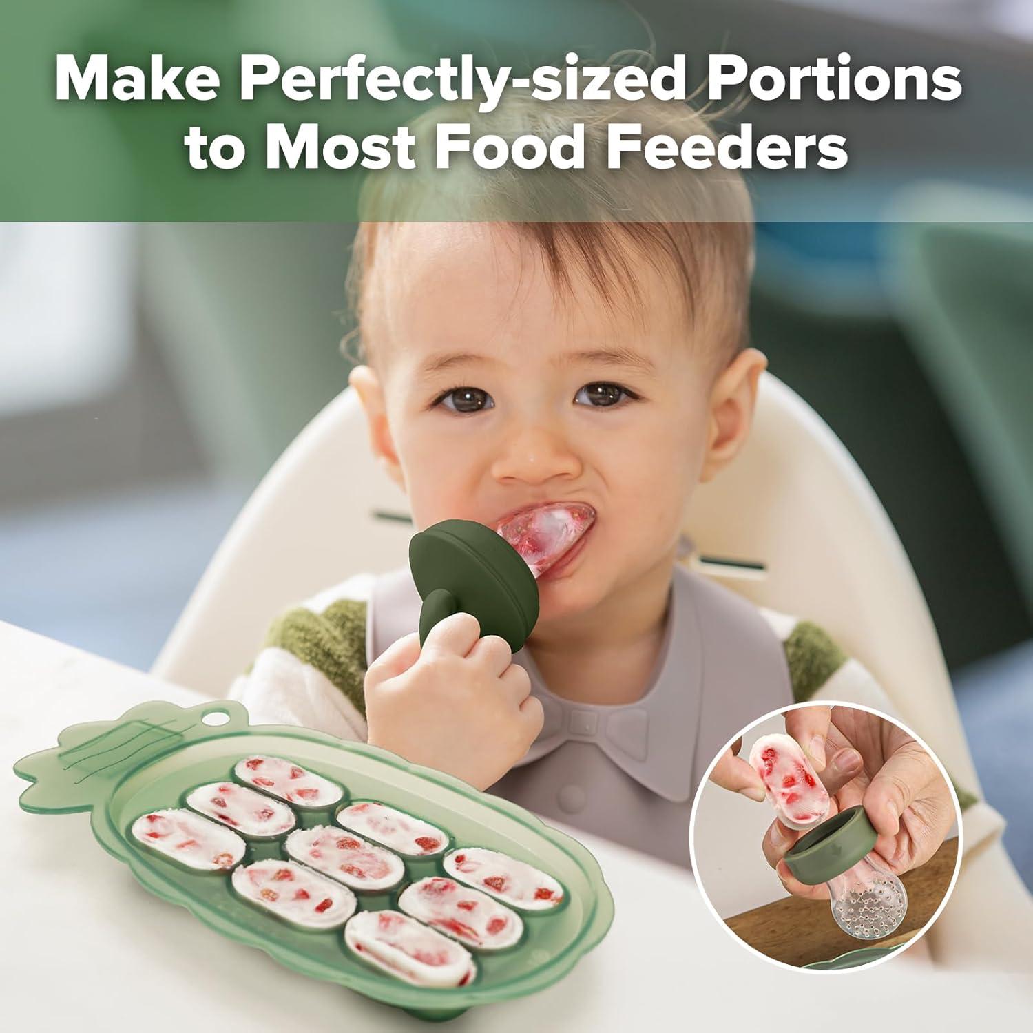 Bandeja de Congelación de Silicona Haakaa Verde - Molde Popsicle