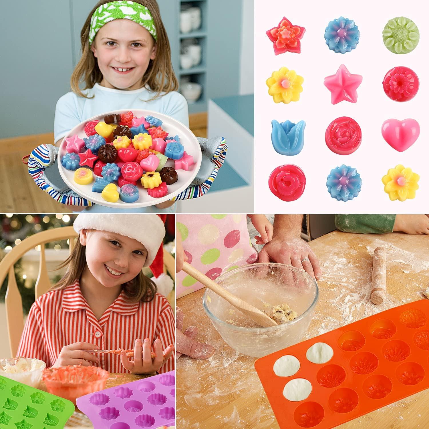 Juego de Moldes de Silicona para Chocolate FIRETREESILVERFLOWER 6 Piezas