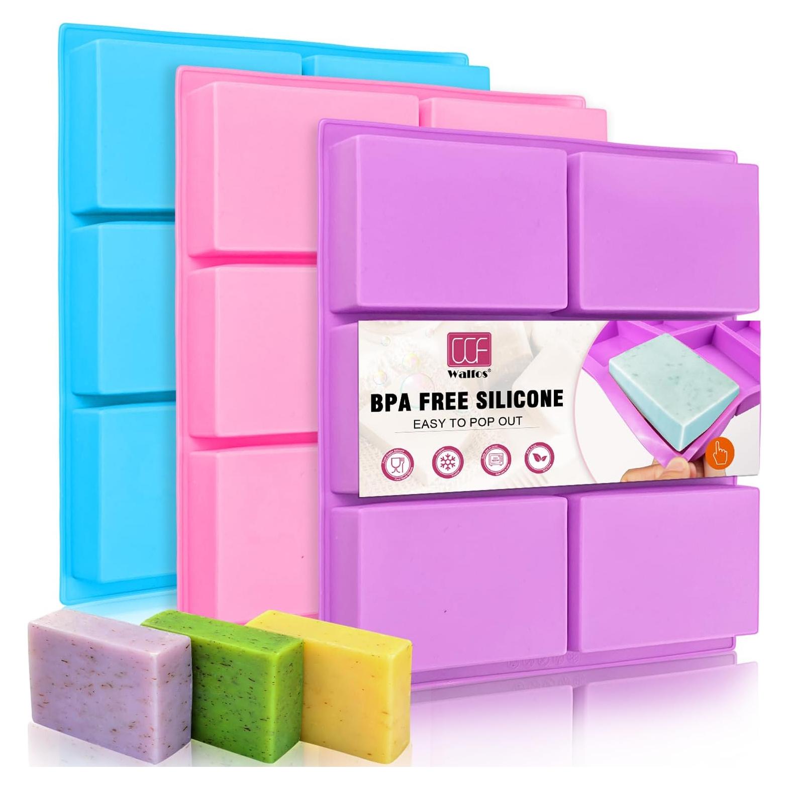 Conjunto de Moldes de Silicona Walfos 3 Piezas Rectangulares