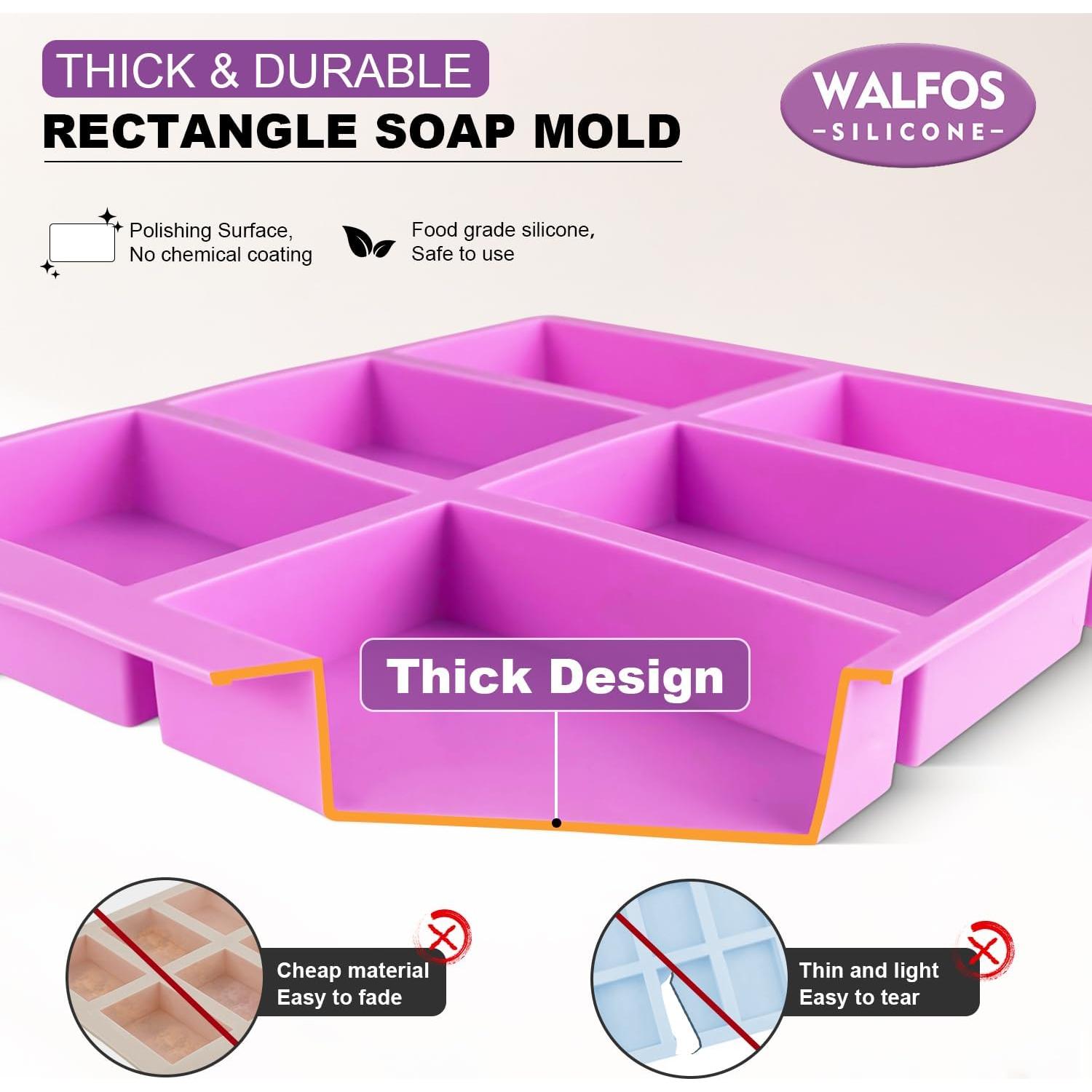 Conjunto de Moldes de Silicona Walfos 3 Piezas Rectangulares