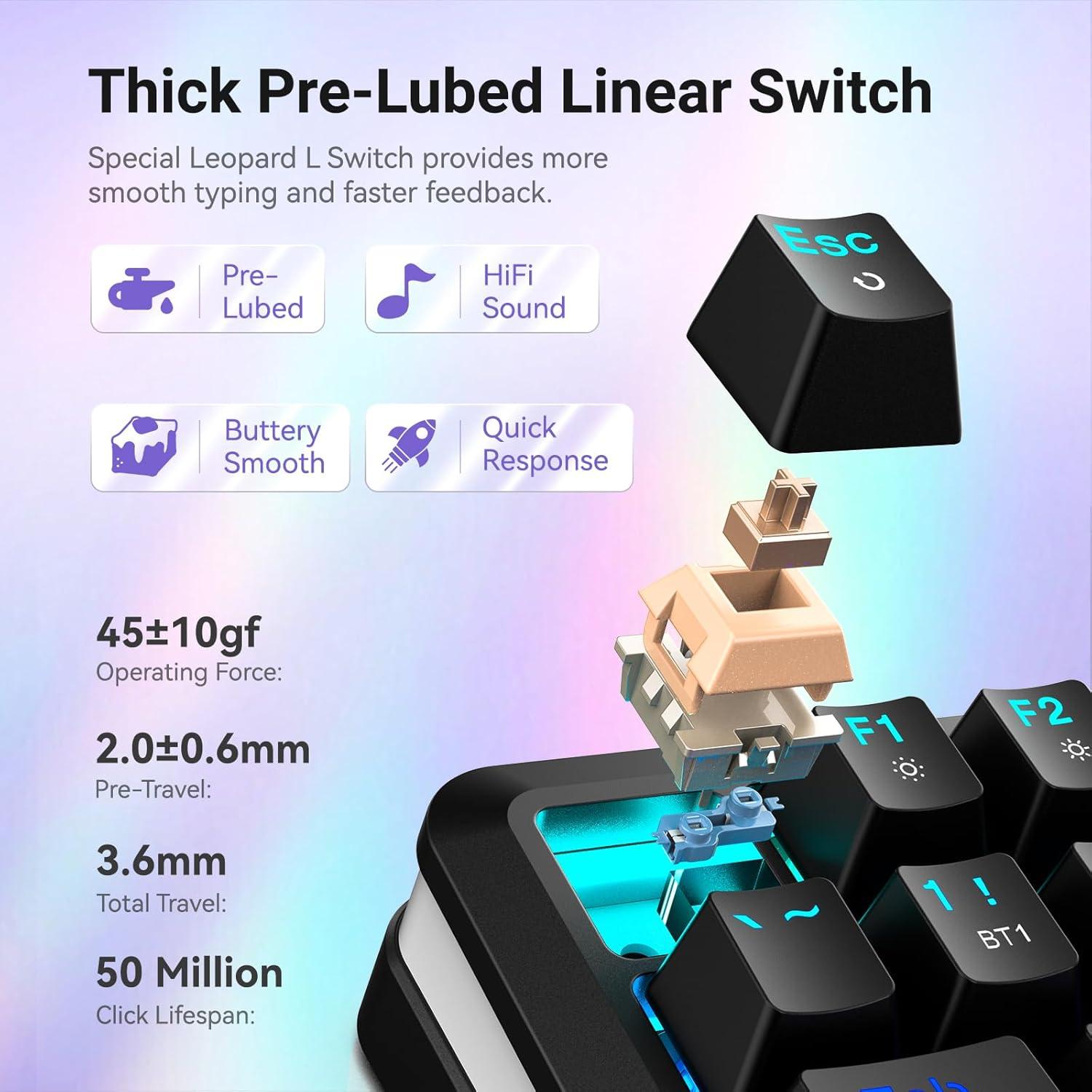 Teclado Mecánico Inalámbrico Redragon K708 Pro RGB 81 Teclas