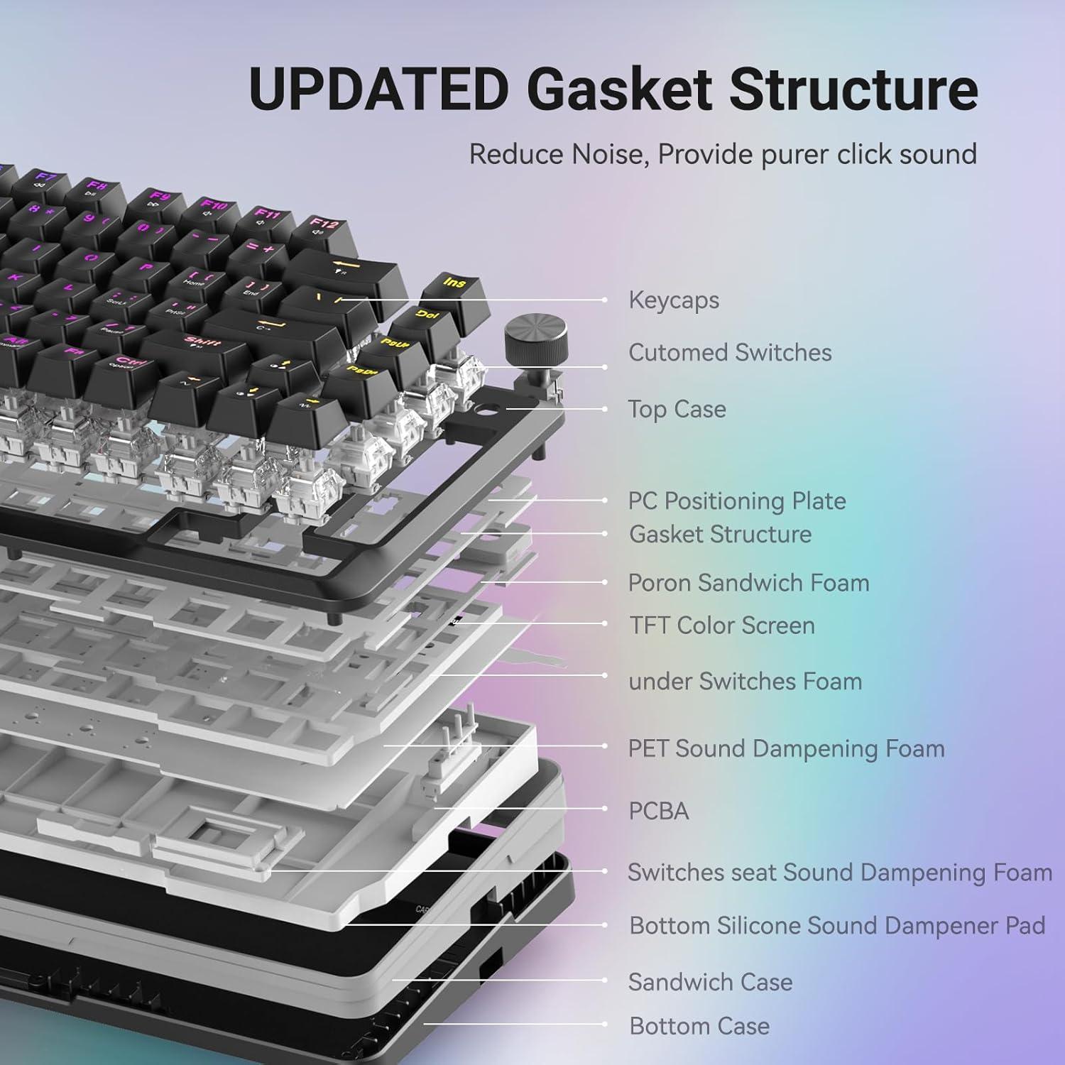 Teclado Mecánico Inalámbrico Redragon K708 Pro RGB 81 Teclas