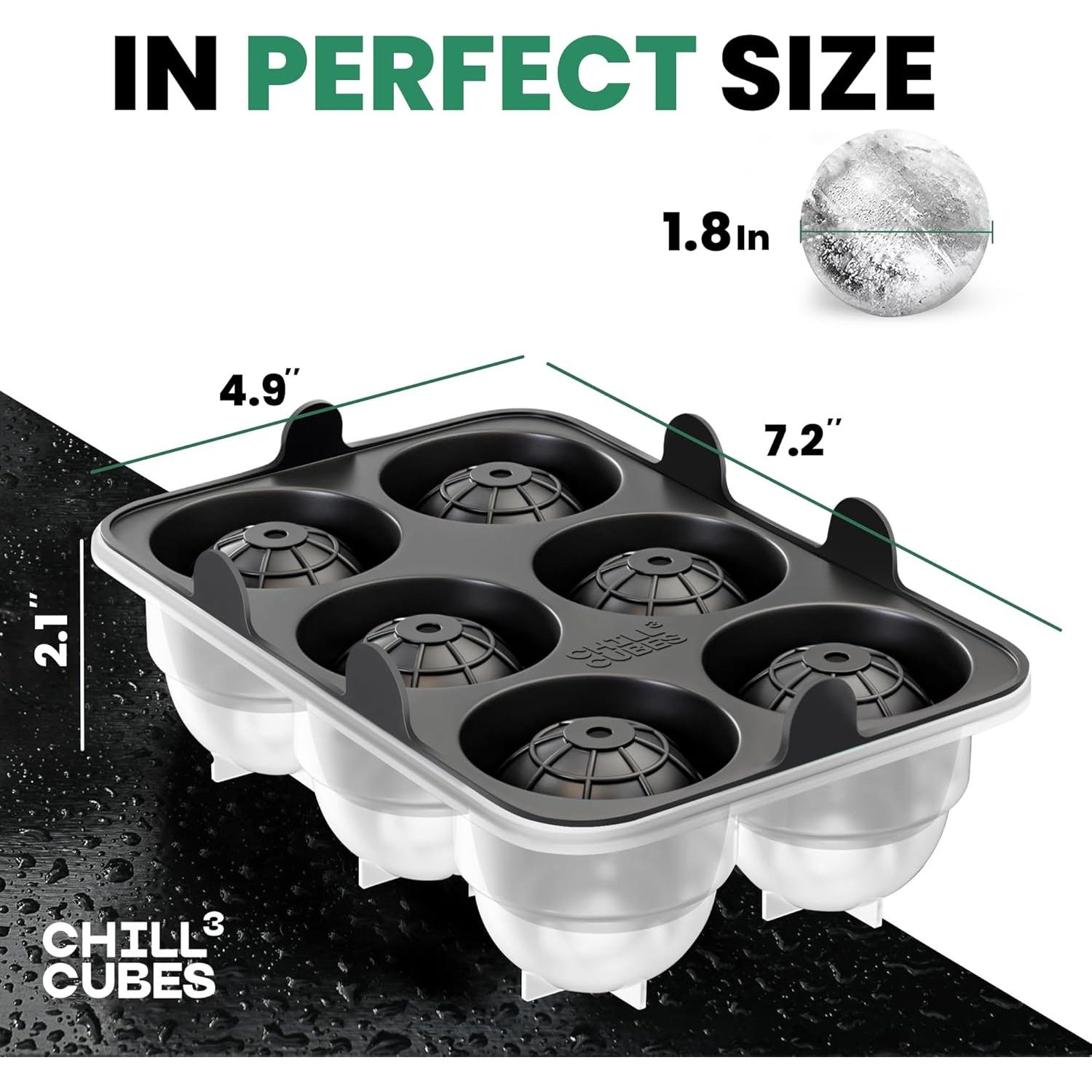 Bandejas de Hielo Redondas CHILLÓCUBES - Set de 2, 12 Esferas