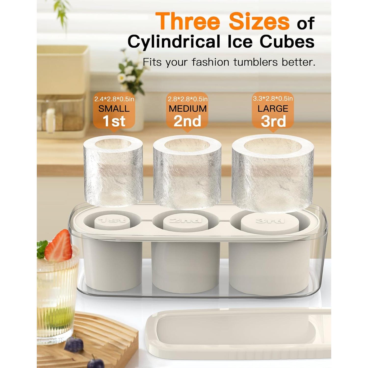 Bandeja de Hielo Cilíndrica Ukulork 40Oz Silicona BPA Free