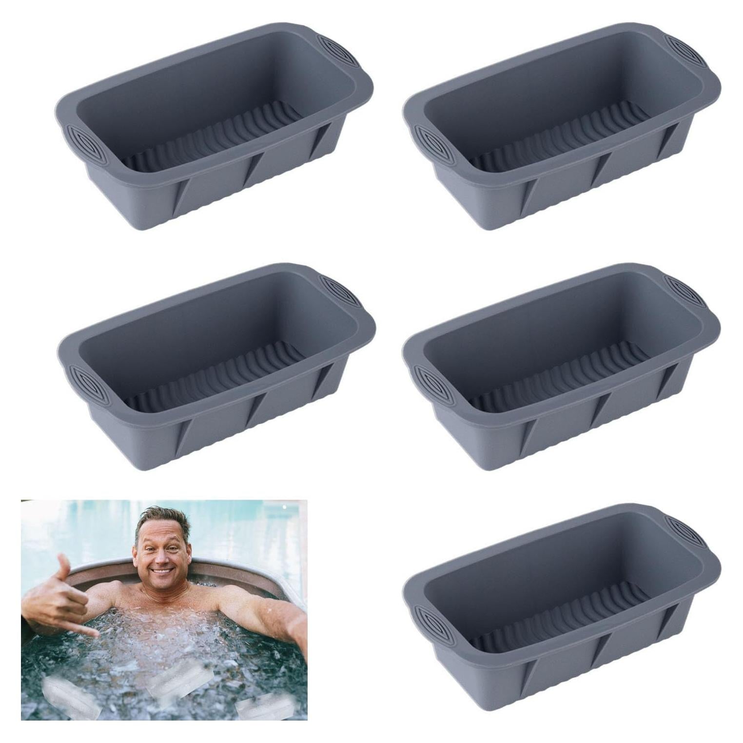 Molde de Hielo Extra Grande Mouwaii 5 Piezas Silicona Gris