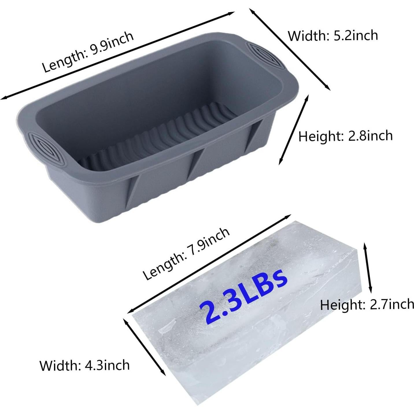 Molde de Hielo Extra Grande Mouwaii 5 Piezas Silicona Gris