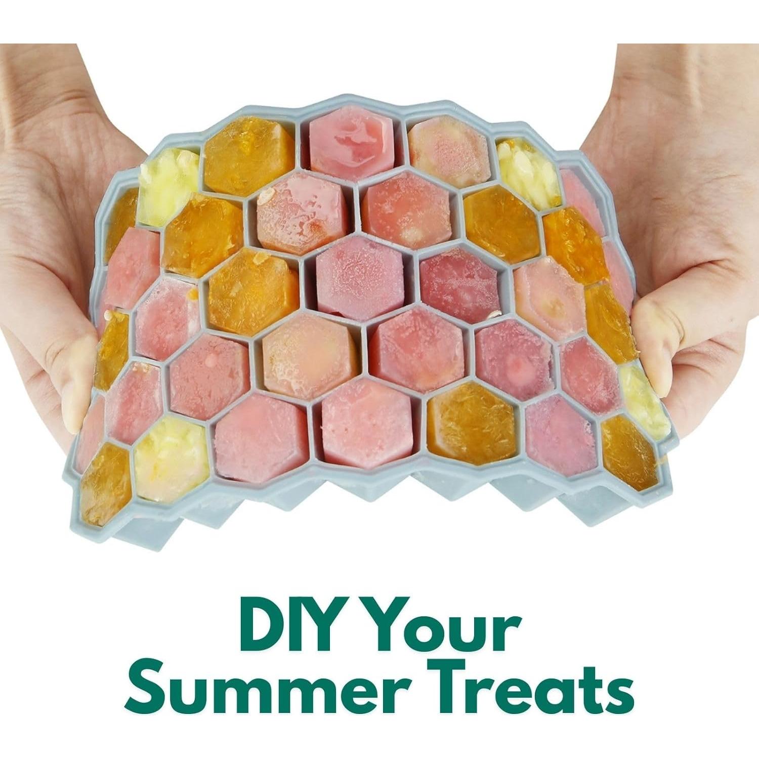 Paquete de 2 bandejas de hielo de silicona Emptycolor 37 cubos