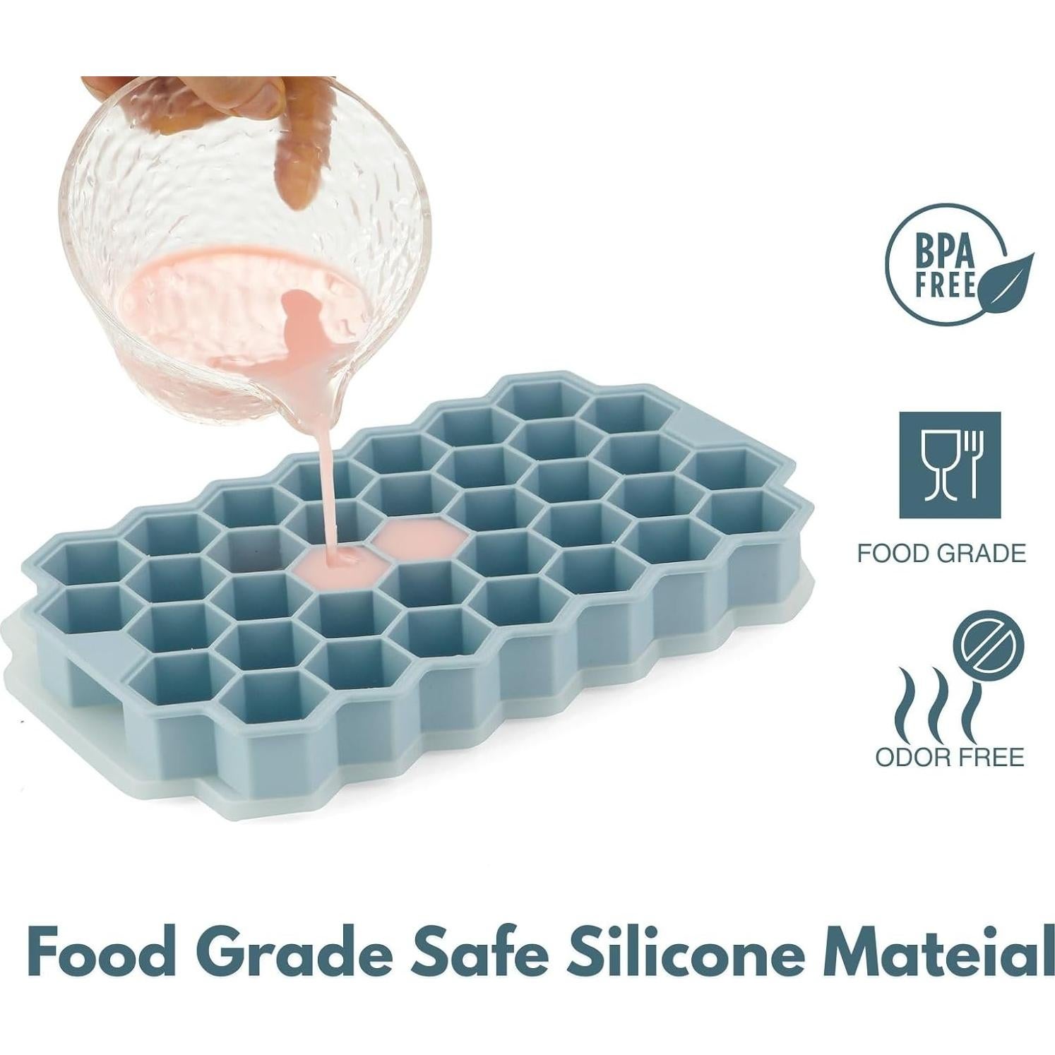 Paquete de 2 bandejas de hielo de silicona Emptycolor 37 cubos