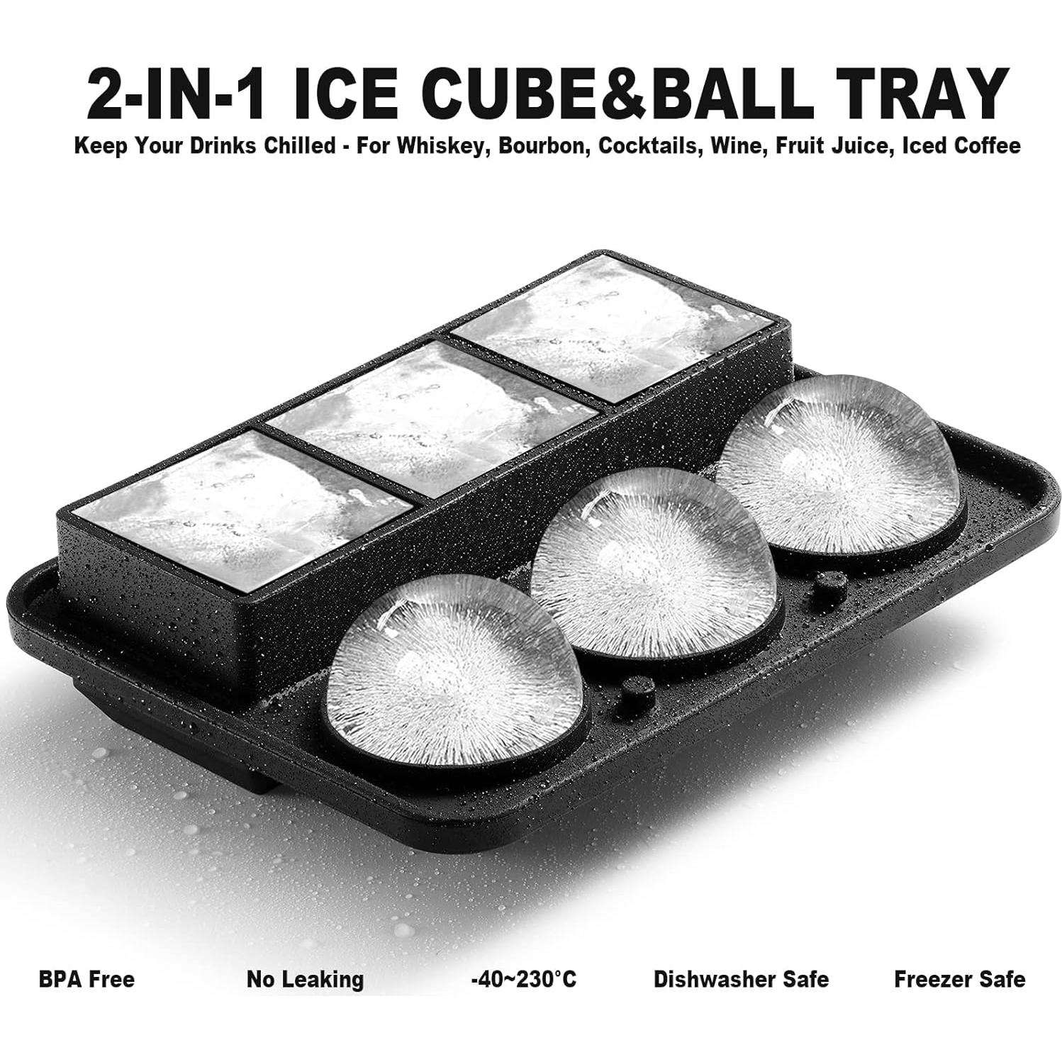 Molde de Hielo 2-en-1 Nax Caki Silicona Grande Negro