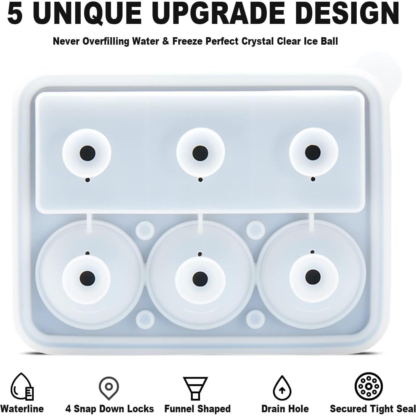 Molde de Hielo 2-en-1 Nax Caki Silicona Grande Negro