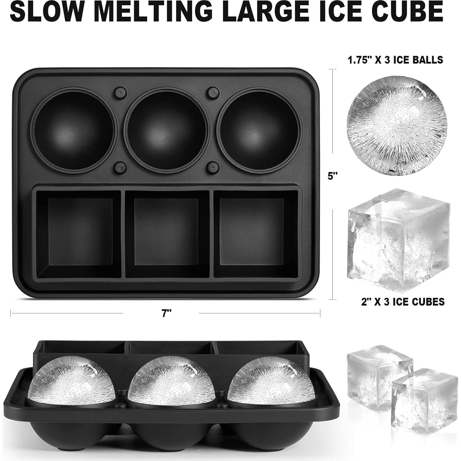 Molde de Hielo 2-en-1 Nax Caki Silicona Grande Negro