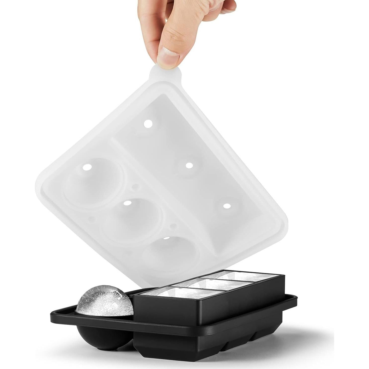 Molde de Hielo 2-en-1 Nax Caki Silicona Grande Negro