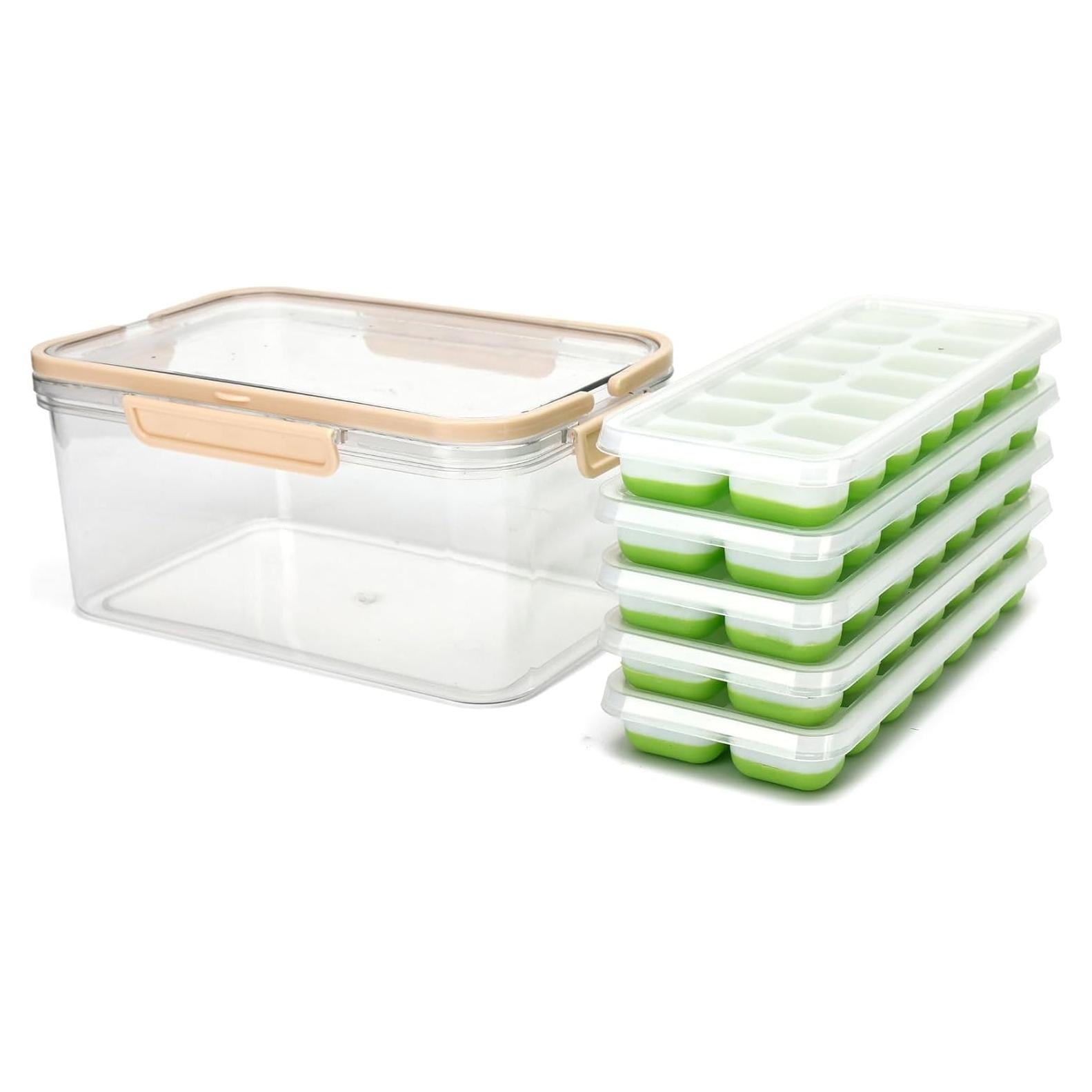 Bandeja de Cubitos de Hielo MBHTZJ 5 Piezas Silicona Verde