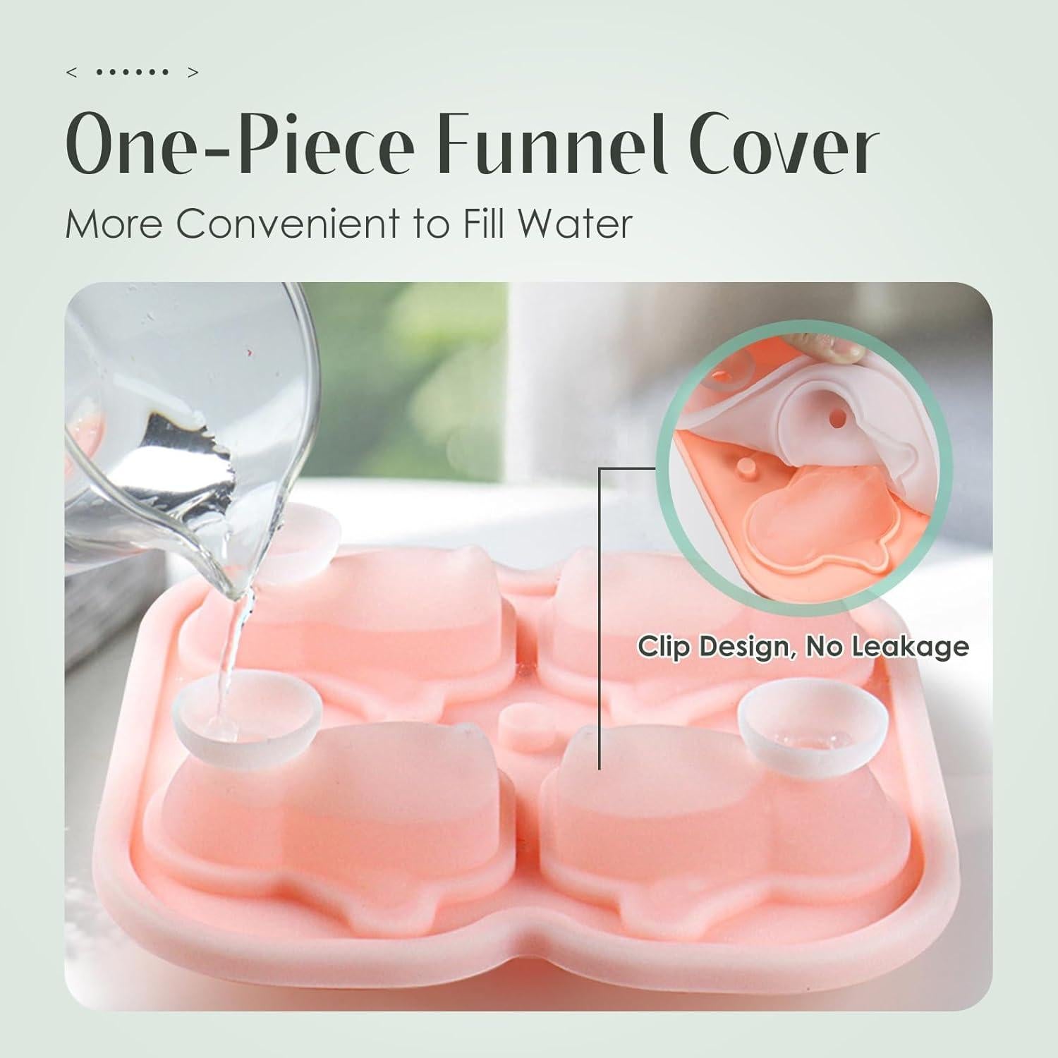 Moldes de Hielo de Silicona Teeloray 3D Animales 2 Piezas