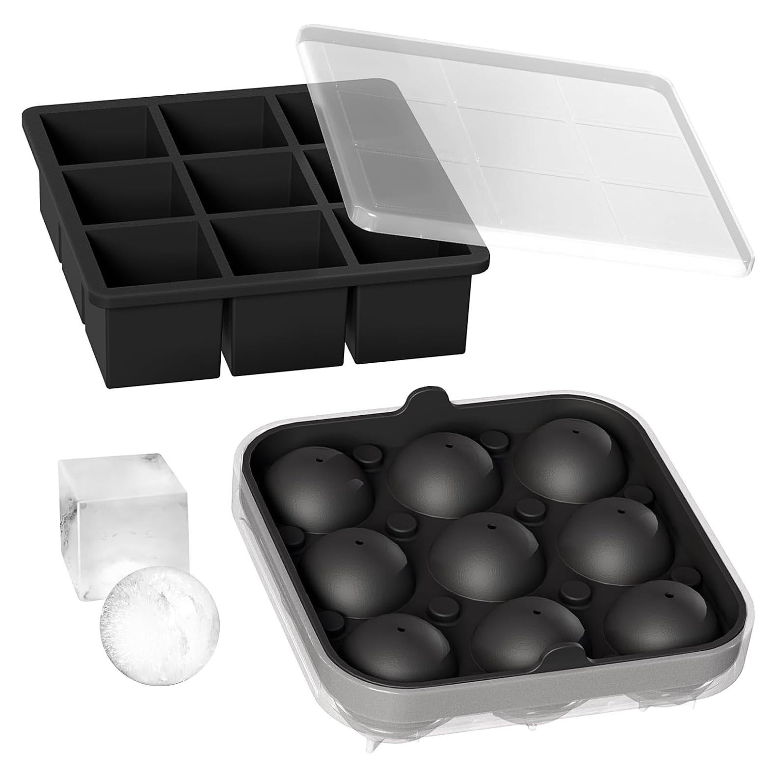 Combo de bandeja de hielo Wanderworld, 9 cubos y 9 esferas de 5 cm