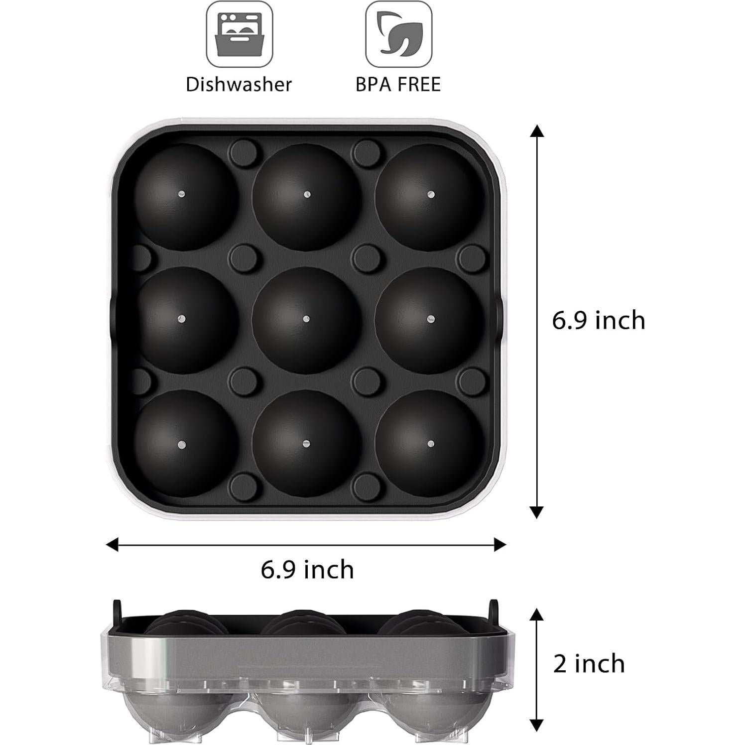 Combo de bandeja de hielo Wanderworld, 9 cubos y 9 esferas de 5 cm
