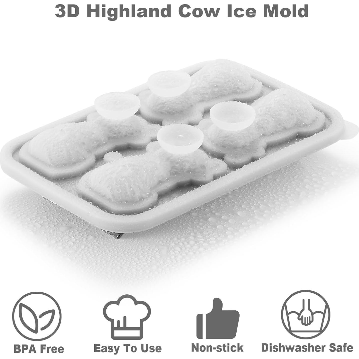 Molde de Hielo Nax Caki Vaca de las Tierras Altas 3D Grande