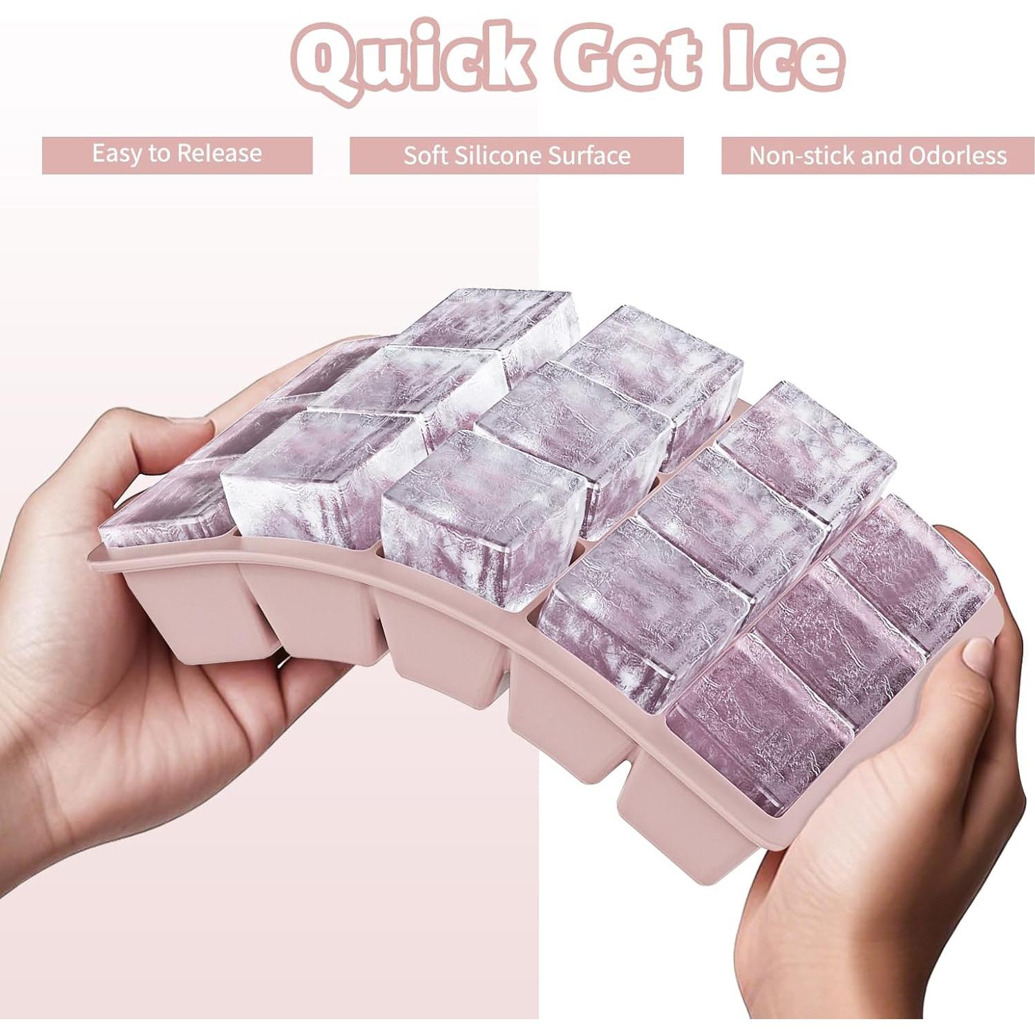 Bandeja de Hielo de Silicona Vethwal 3 Piezas 45 Cubos