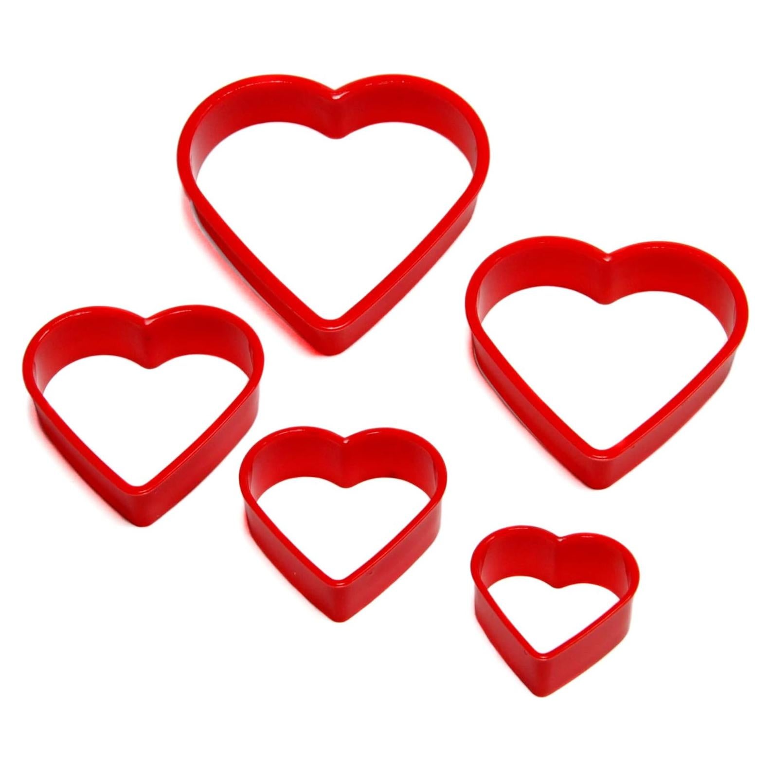 Cortadores de Galletas Corazón Chef Craft Set 5 Piezas Rojo