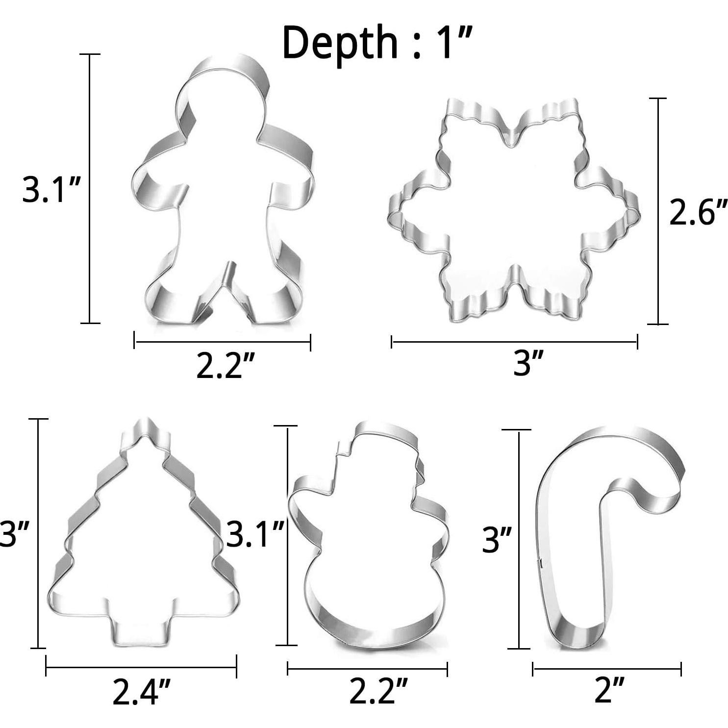 Juego de Cortadores de Galletas de Navidad SOSOHOME - 5 Piezas