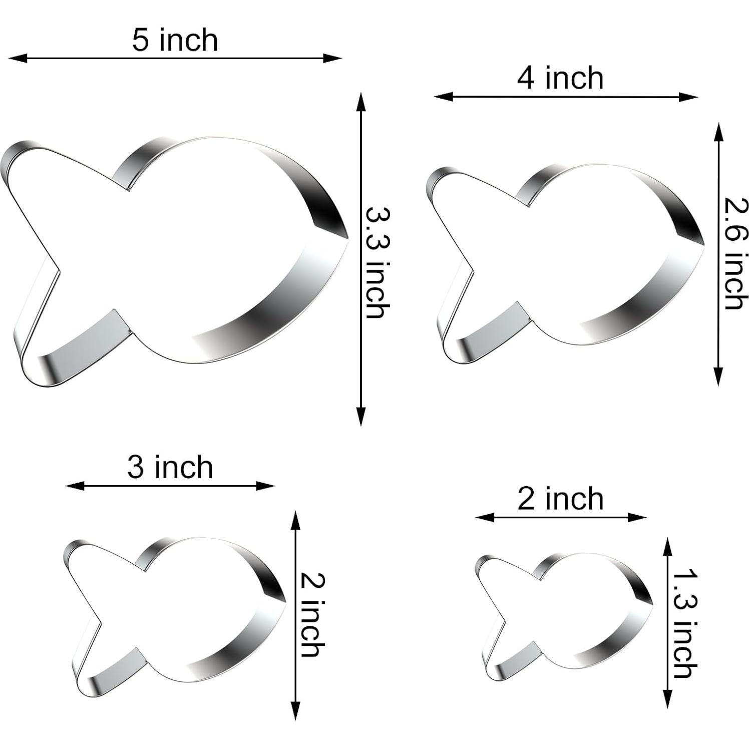 Juego de Cortadores de Galletas QAAQS Pez Dorado 4 Piezas