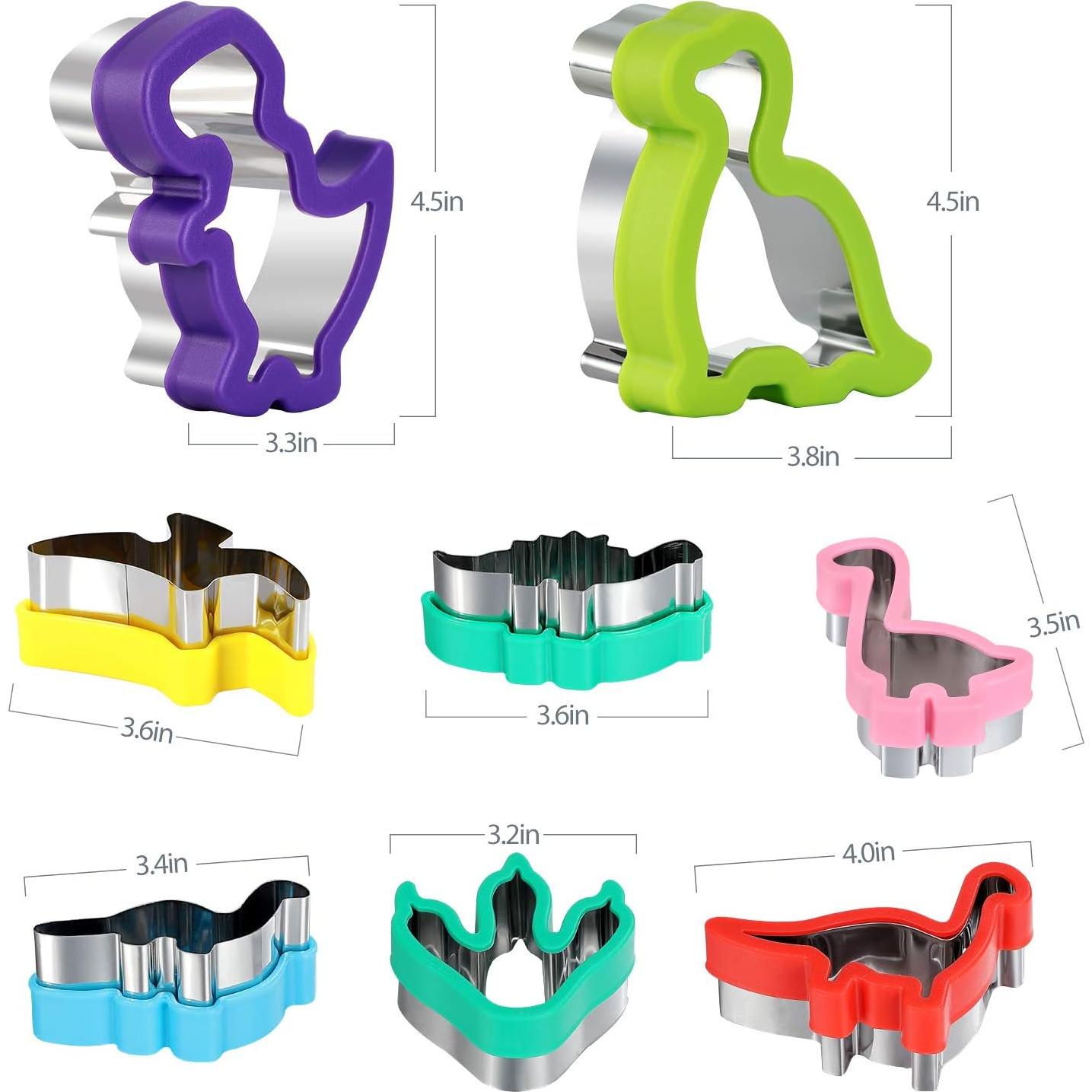 Juego de Cortadores de Galletas Dinosaurio Elfkitwang - 8 Piezas