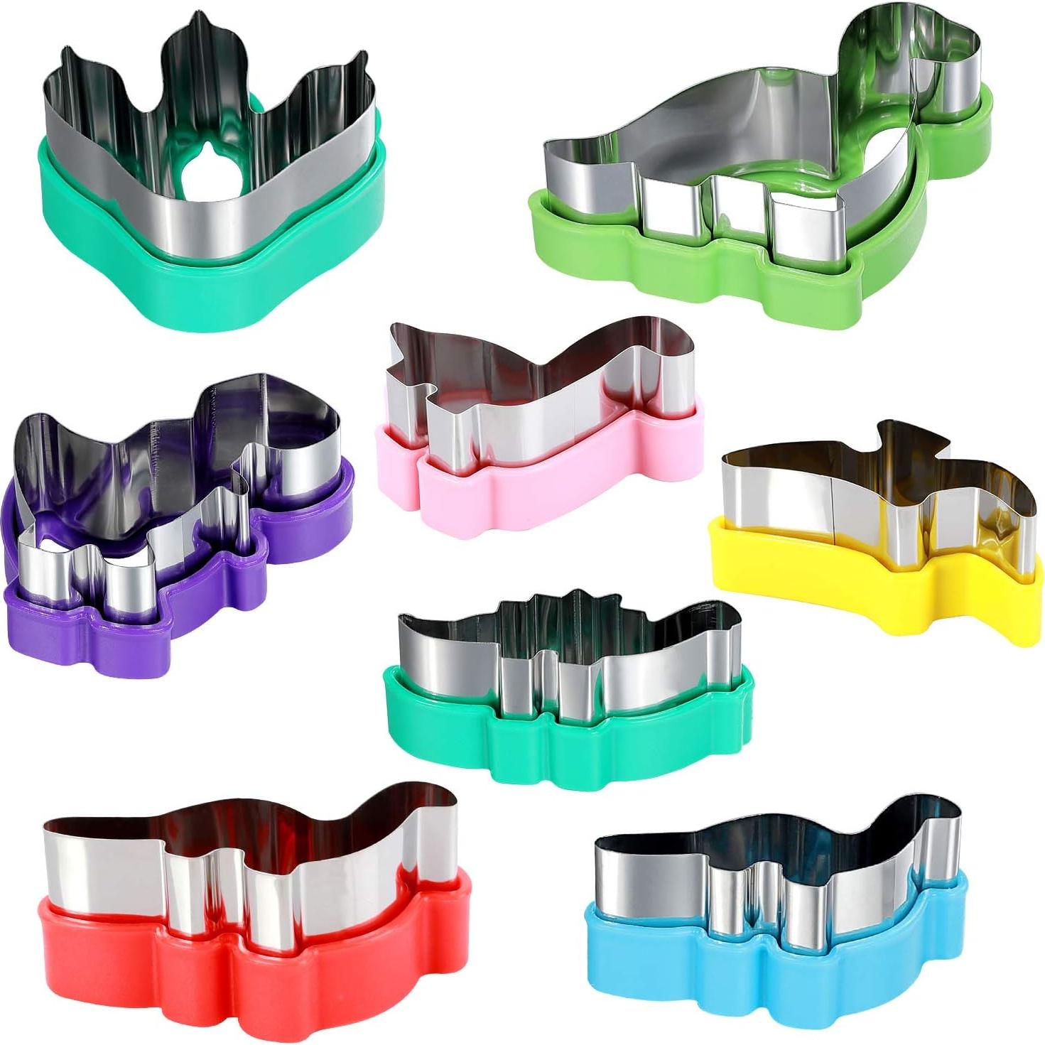 Juego de Cortadores de Galletas Dinosaurio Elfkitwang - 8 Piezas