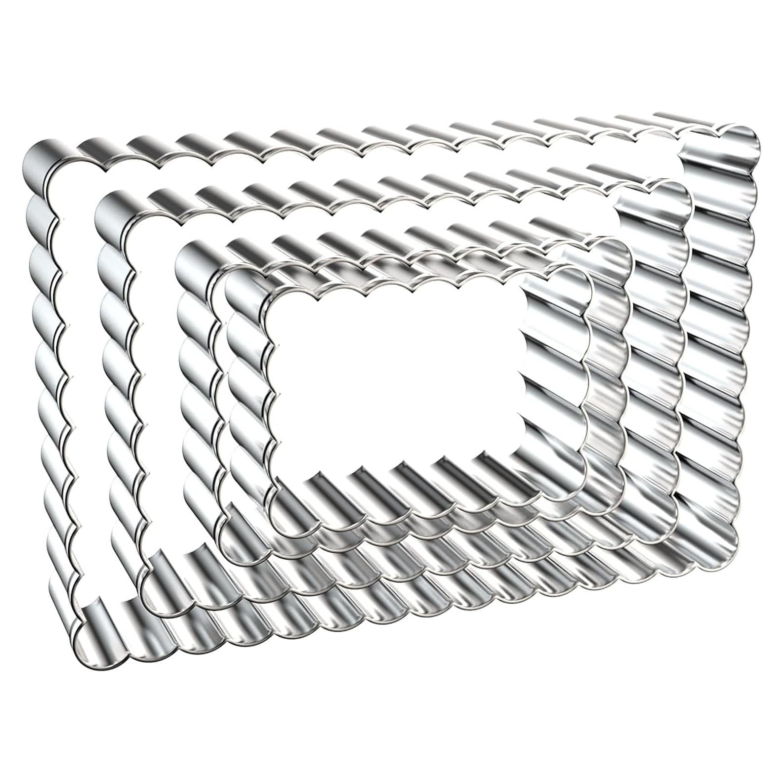 Juego de Cortadores de Galletas Rectangulares QAAQS - Acero Inoxidable