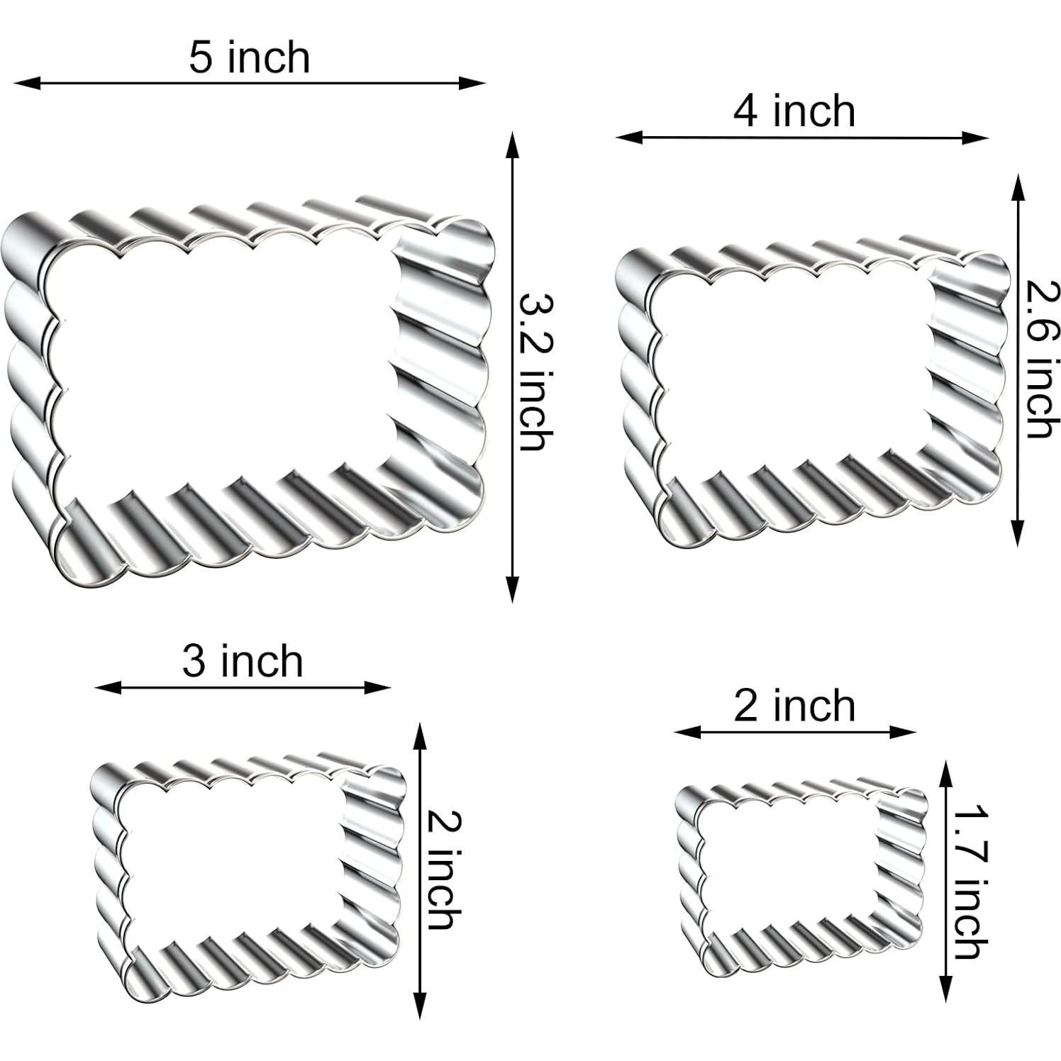 Juego de Cortadores de Galletas Rectangulares QAAQS - Acero Inoxidable