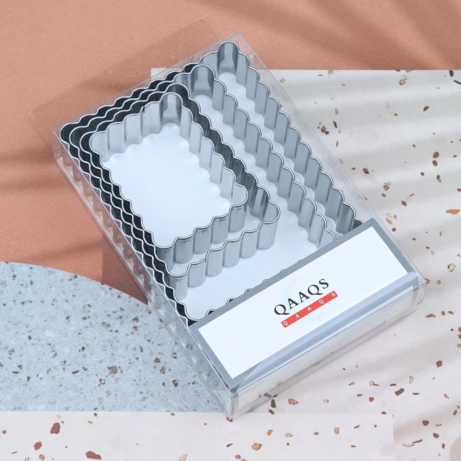 Juego de Cortadores de Galletas Rectangulares QAAQS - Acero Inoxidable