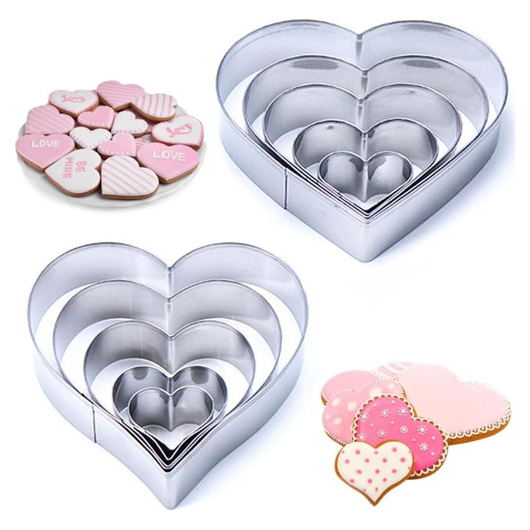 Juego de Cortadores de Galletas Corazón YomiFamily 10 Piezas